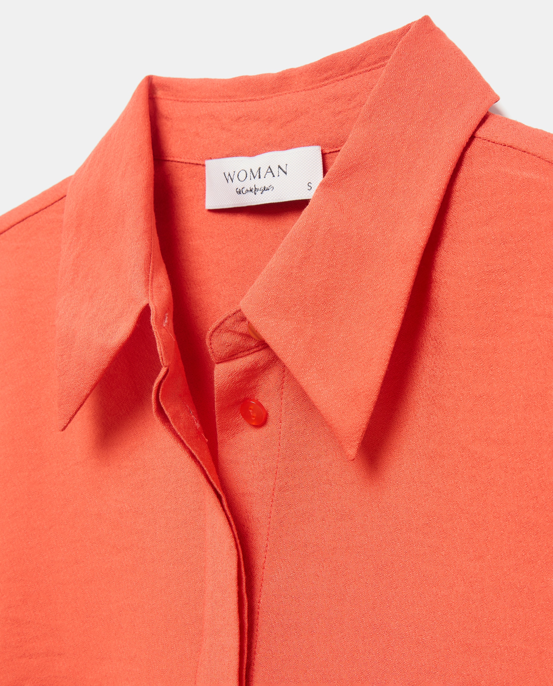 Blusa de mujer de manga larga con cuello camisero - Woman El Corte Inglés - 660 Naranja 660 Naranja-5