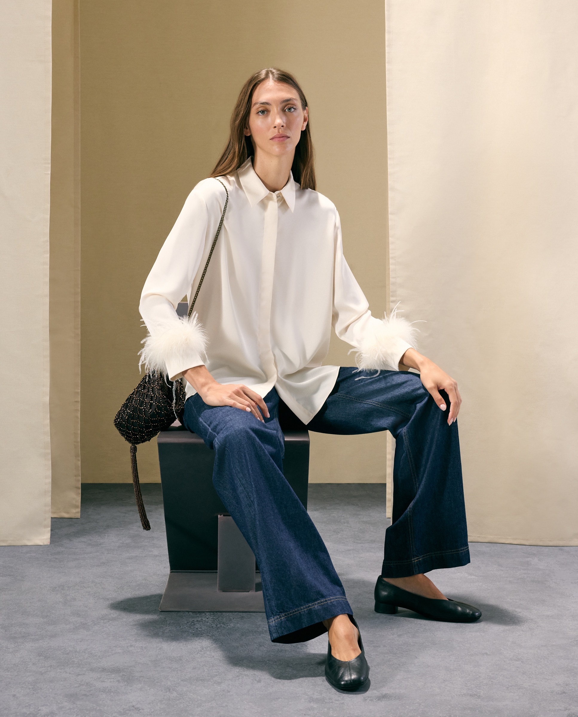 Blusón liso de manga larga de mujer - Woman El Corte Inglés - 120 Crudo 120 Crudo-1