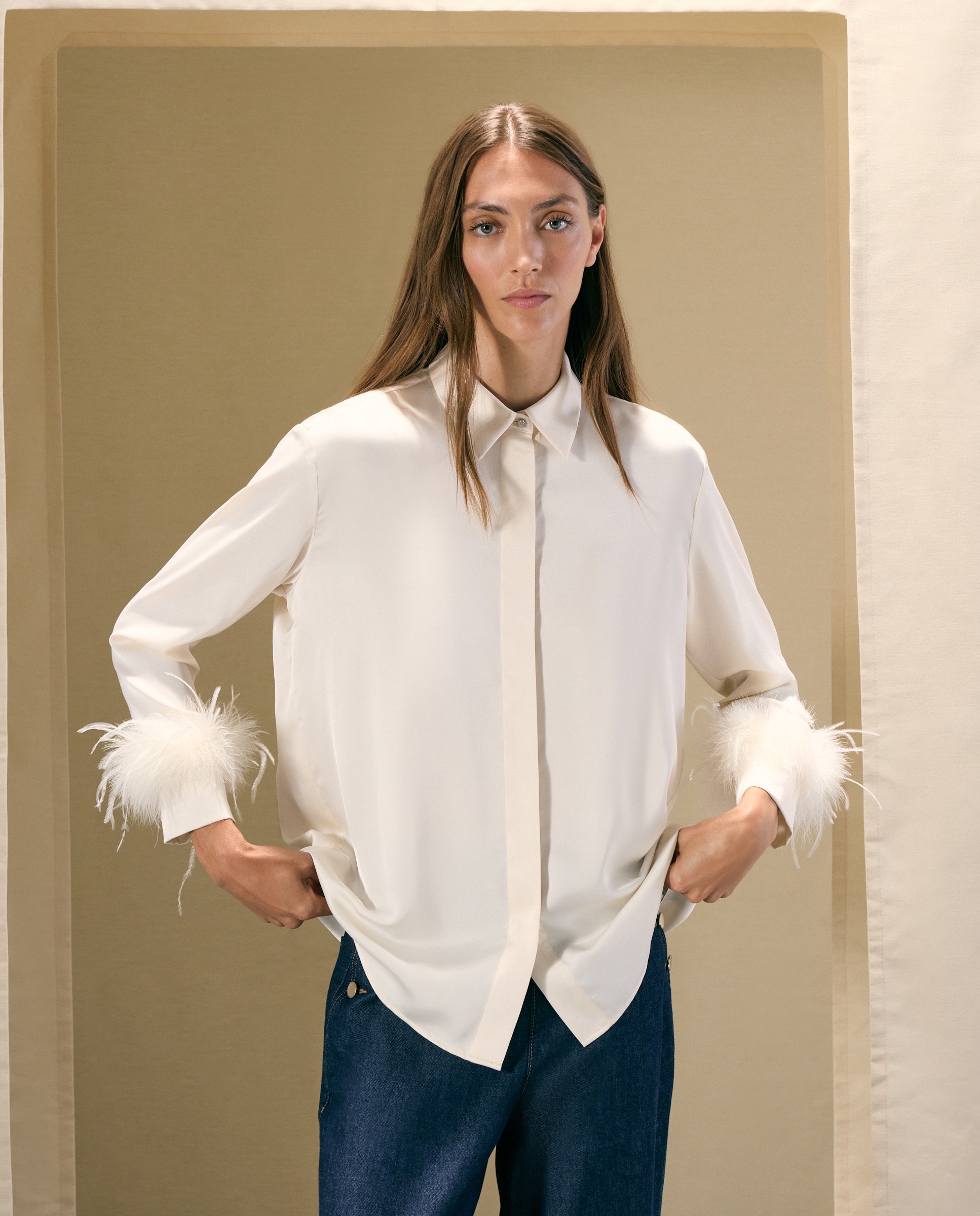 Blusón liso de manga larga de mujer - Woman El Corte Inglés - 120 Crudo 120 Crudo-2