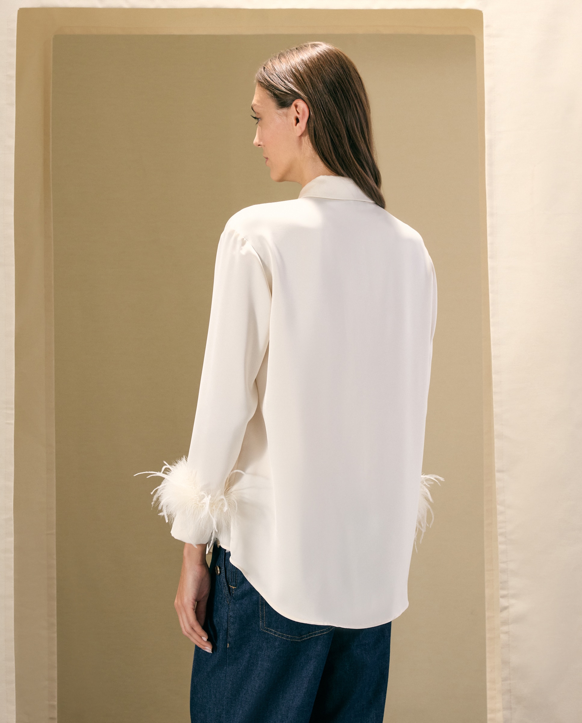 Blusón liso de manga larga de mujer - Woman El Corte Inglés - 120 Crudo 120 Crudo-3