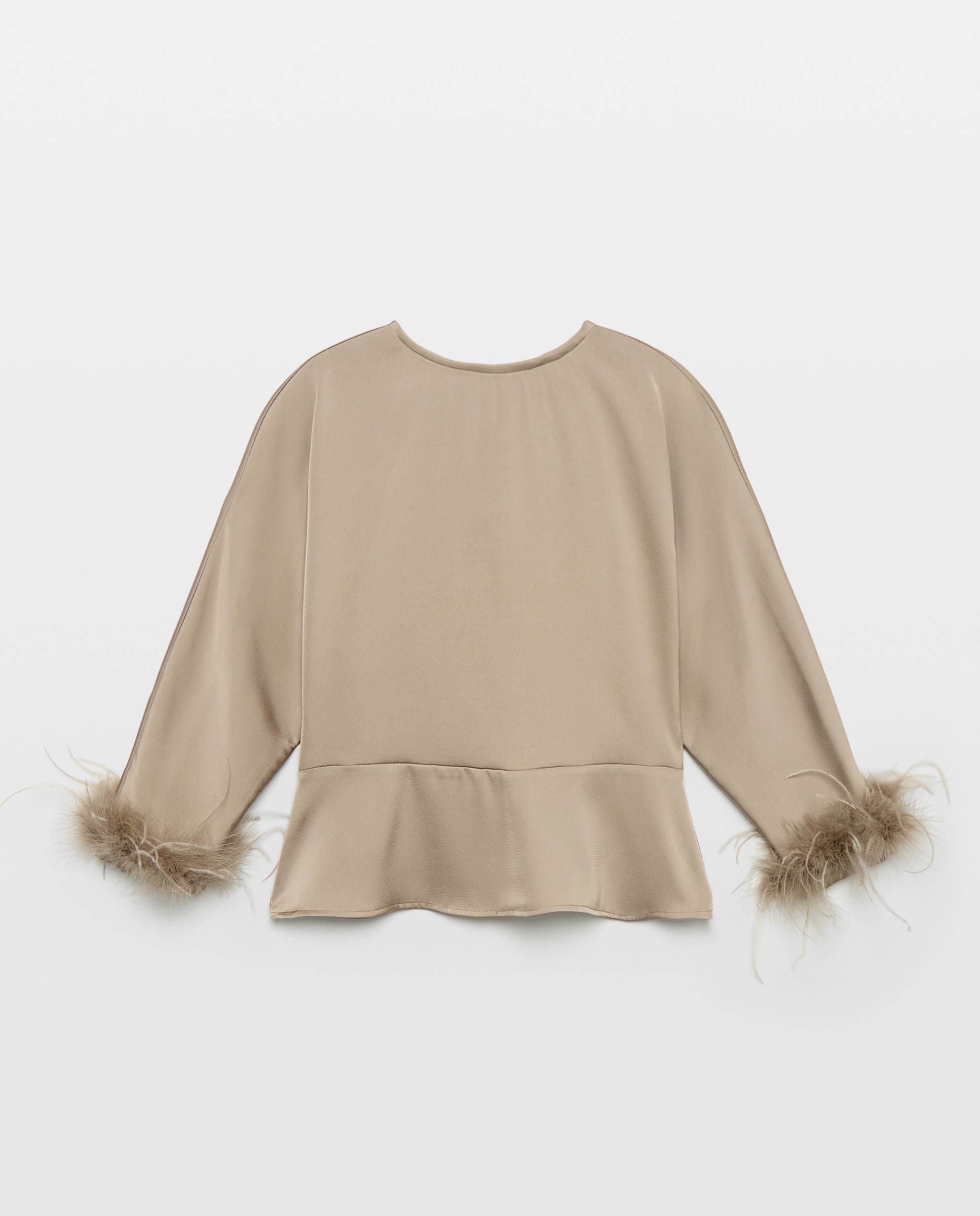 Blusa lisa de manga japonesa de mujer - Woman El Corte Inglés - Visón claro Visón claro-5