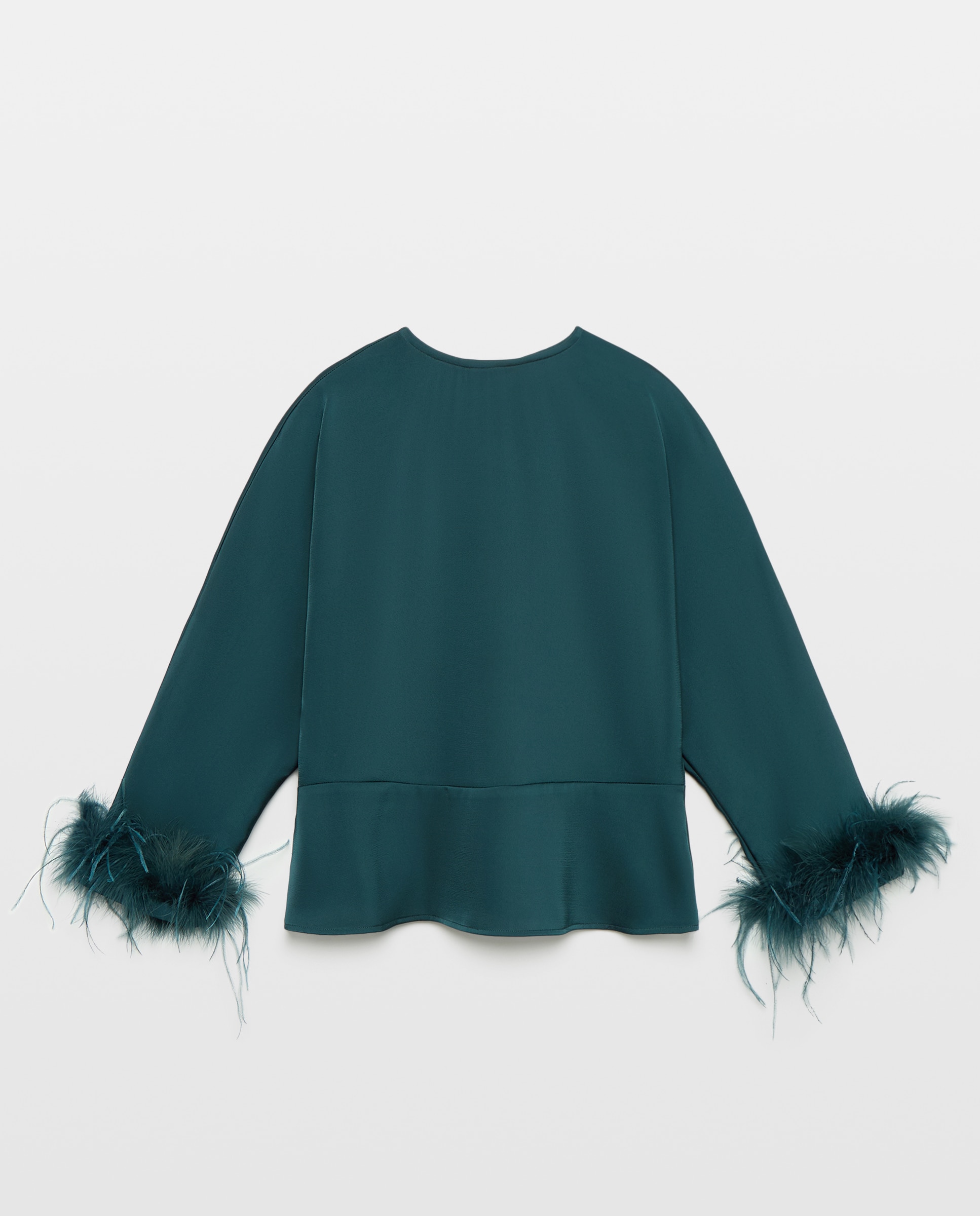 Blusa lisa de manga japonesa de mujer - Woman El Corte Inglés - Verde Pato Verde Pato-4