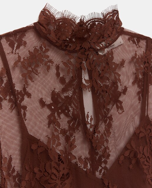 Blusa de manga larga lisa de mujer