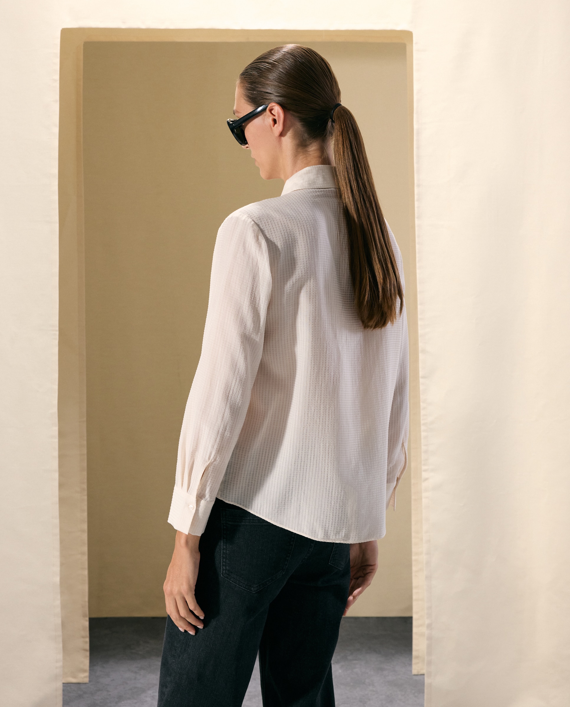 Blusa de Manga Comprida com Folho 120 Cru-3