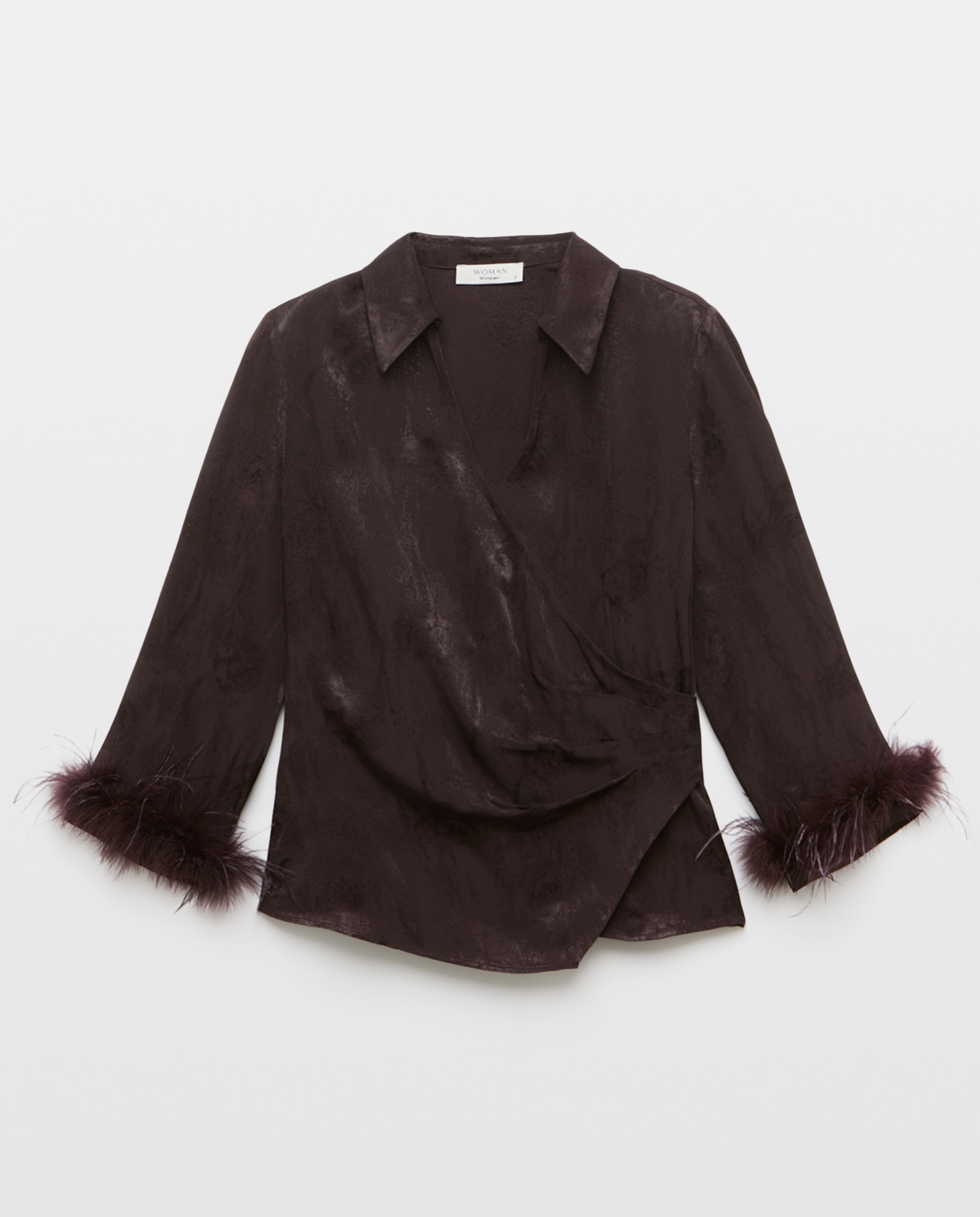 Blusa de mujer con manga larga y jacquard - Woman El Corte Inglés - Verde Verde-4