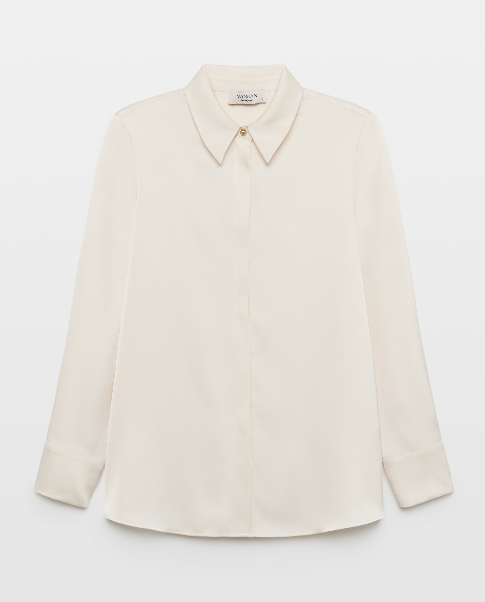 Imagen 1 de Blusa de manga larga con cuello camisero de mujer 120 Crudo
