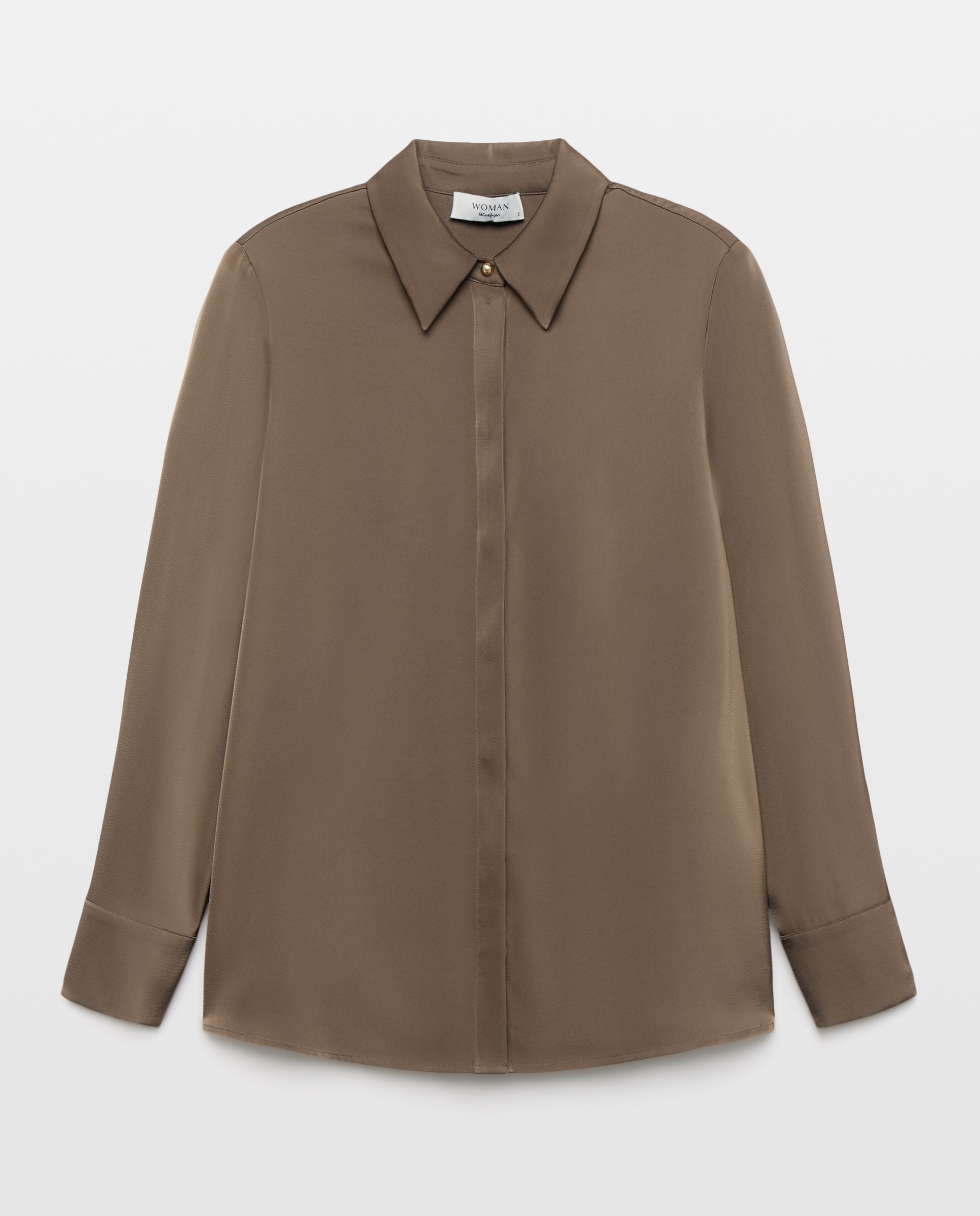 Imagen 4 de Blusa de manga larga con cuello camisero de mujer - Woman El Corte Inglés - 520 Kaki 520 Kaki
