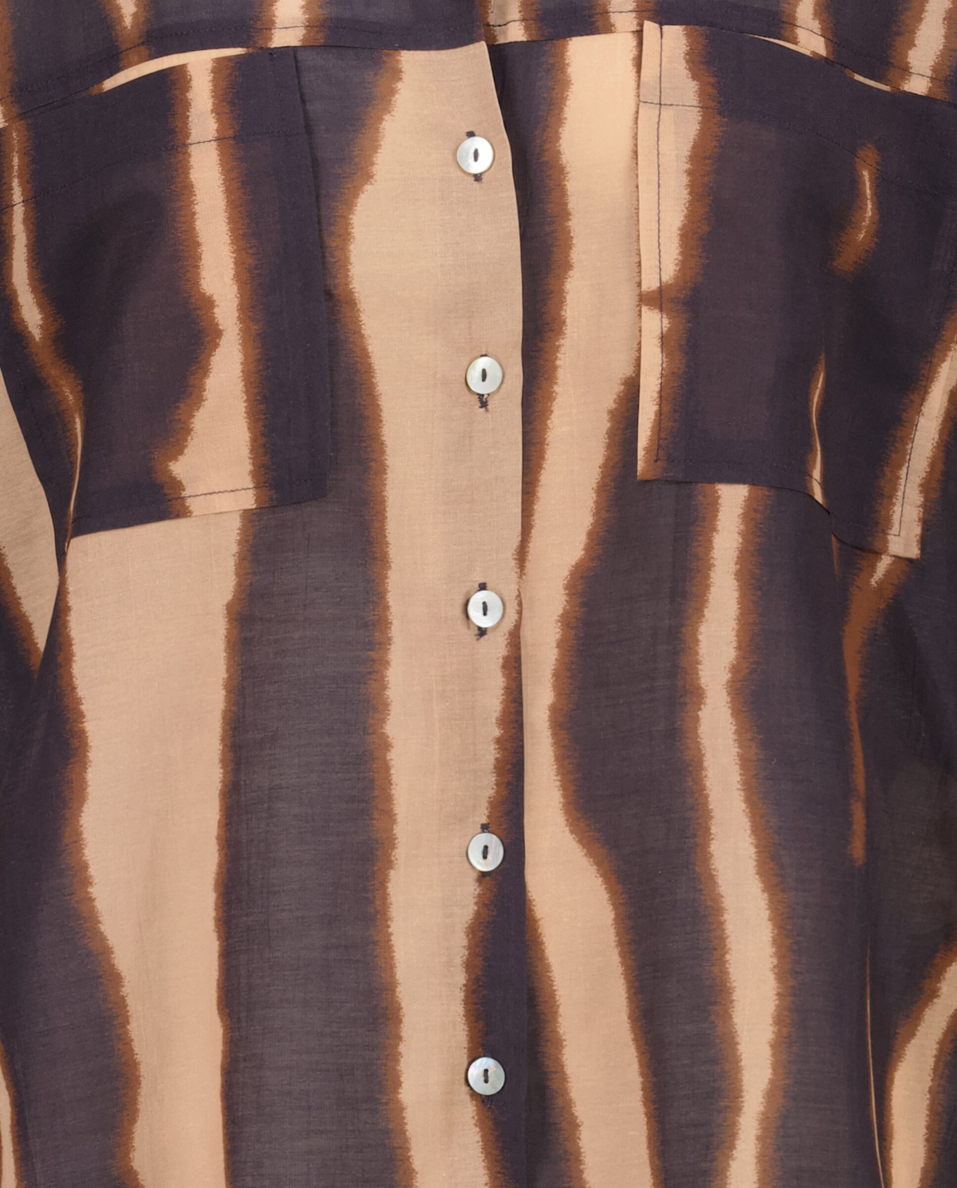 Blusa de Manga Curta Estampada Castanho-6