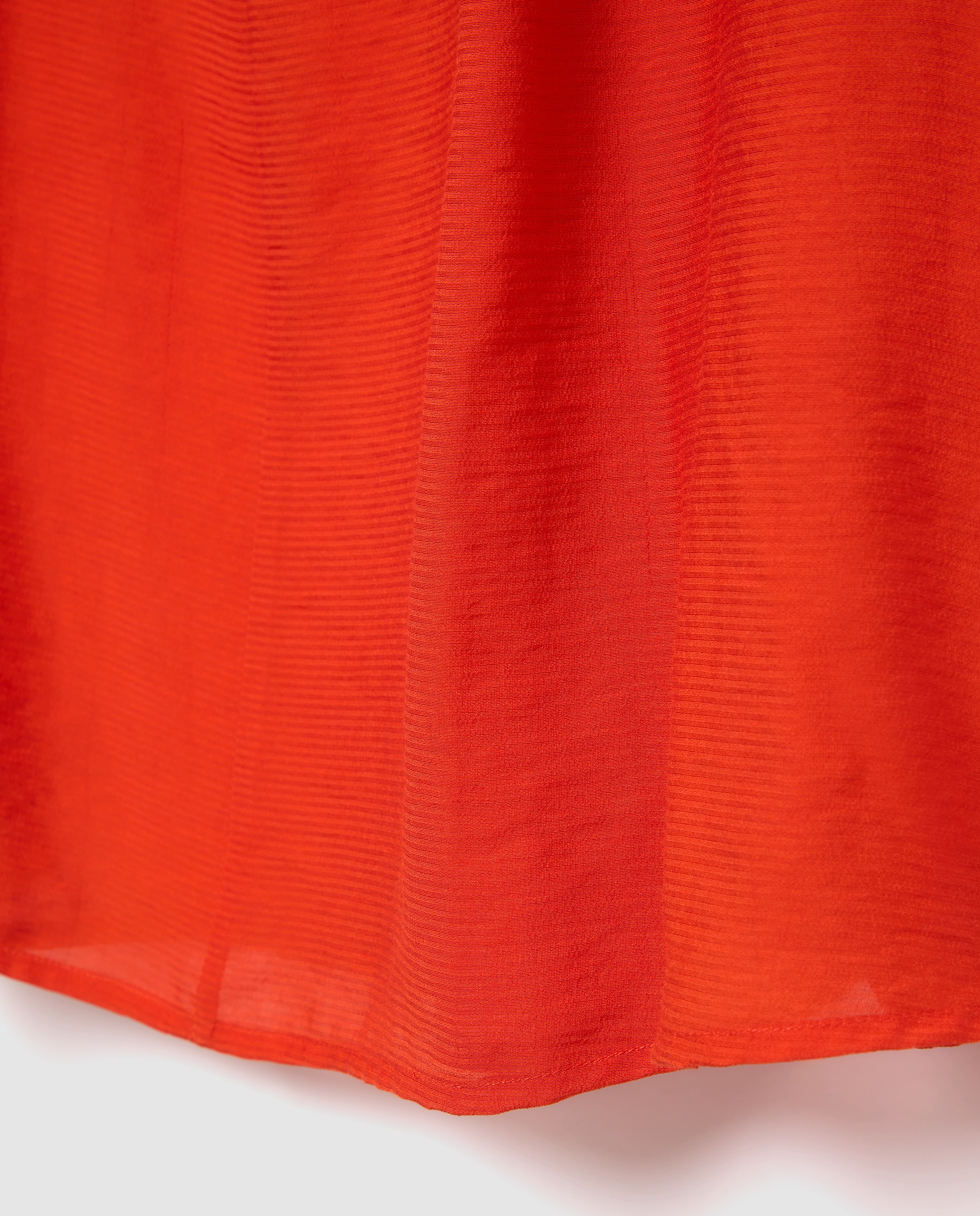 T-shirt com Manga Curta e Decote em Bico com Prega 600 Vermelho-2