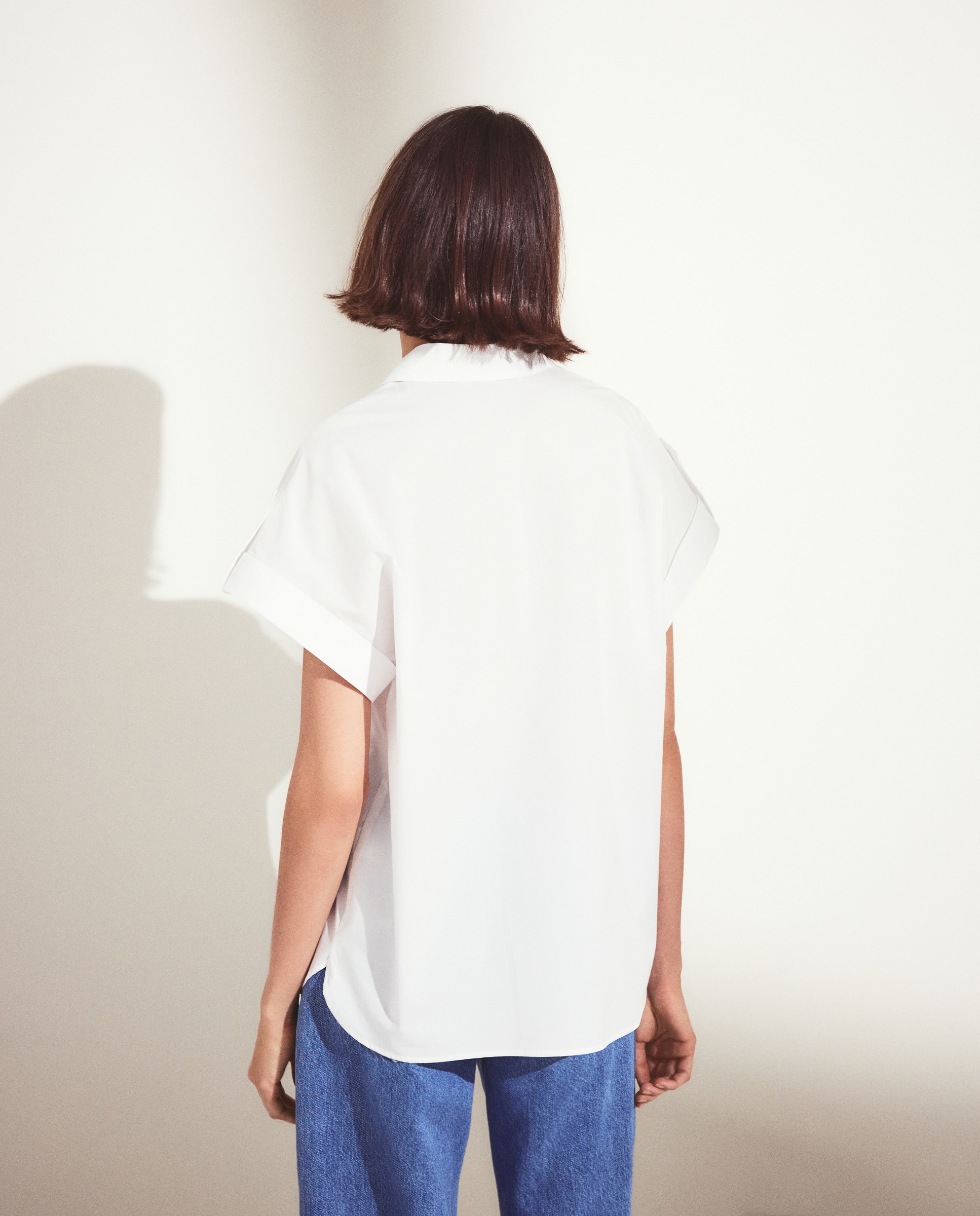 Blusa popelín de mujer cuello desmontable - Woman El Corte Inglés - Blanco Blanco-3