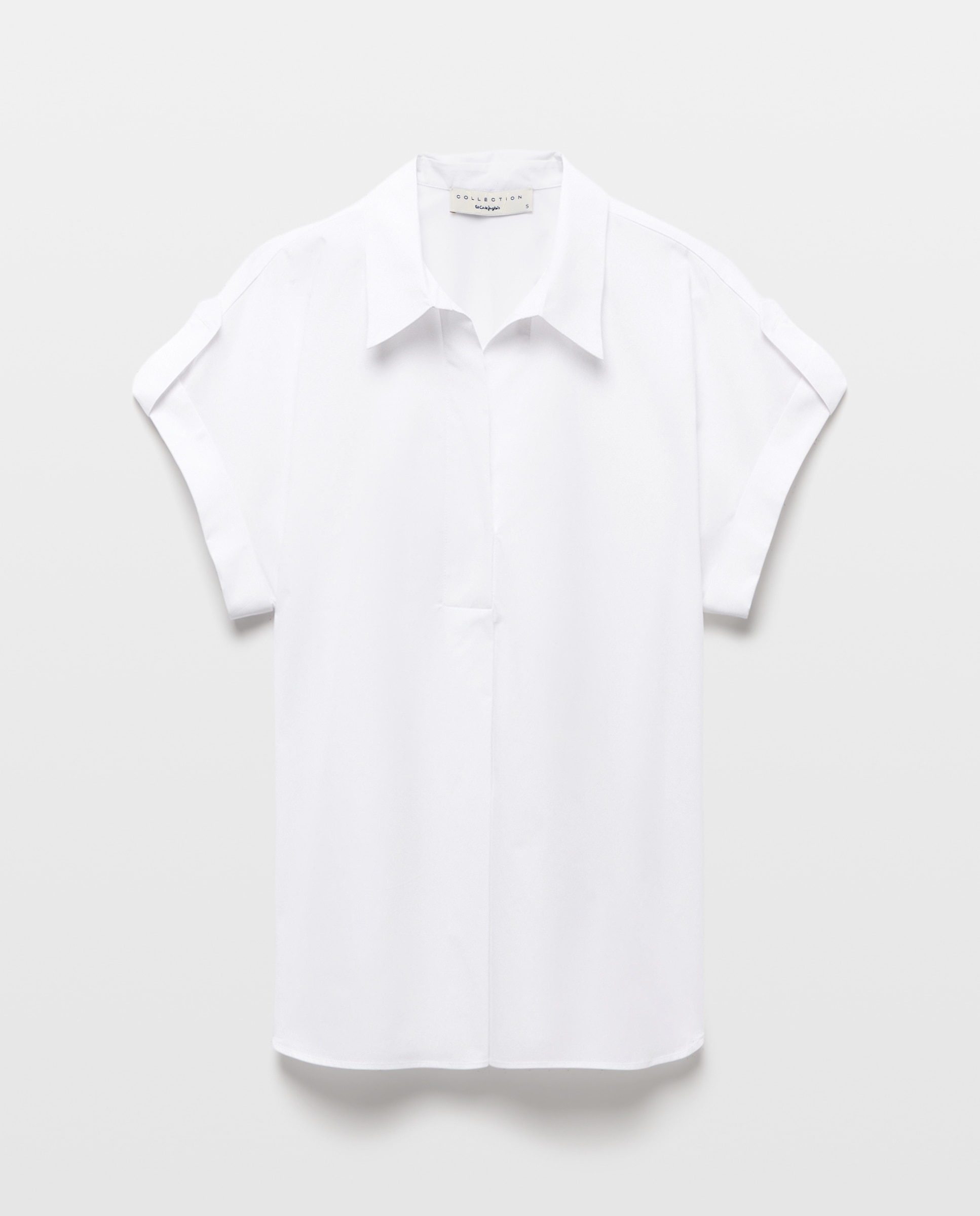 Blusa popelín de mujer cuello desmontable - Woman El Corte Inglés - Blanco Blanco-4