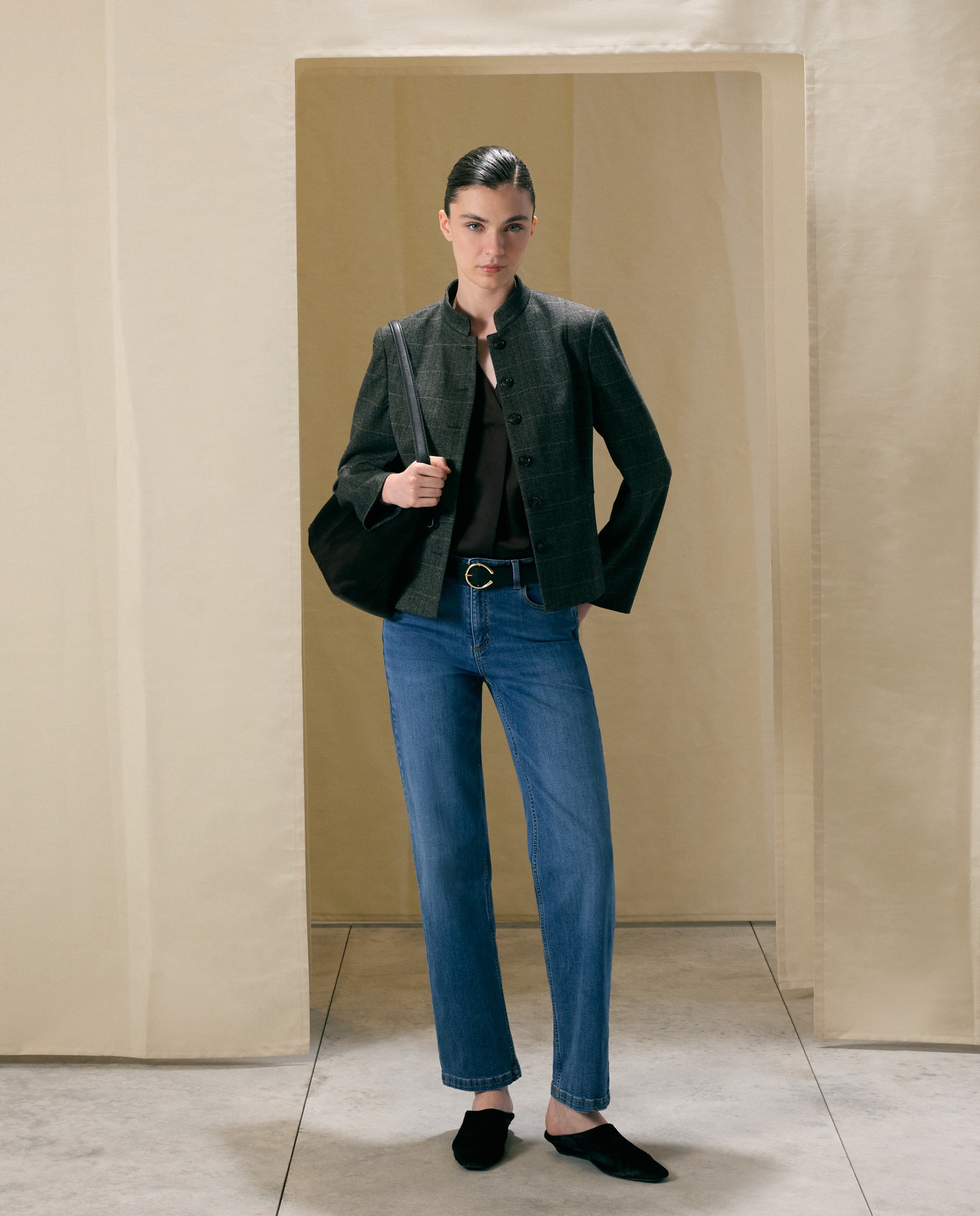 Top liso de manga corta de mujer - Woman El Corte Inglés - 700 Marrón 700 Marrón-1