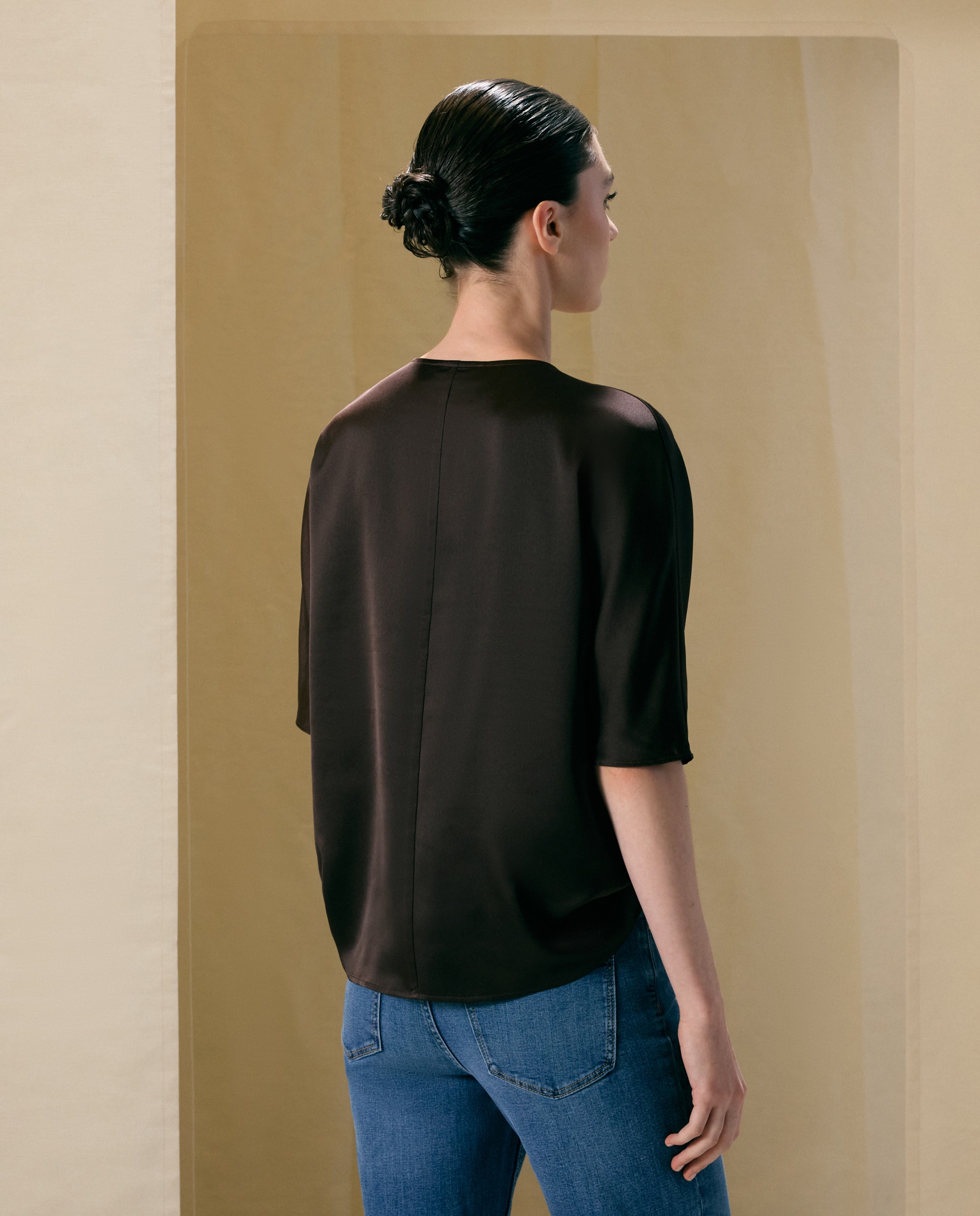 Top liso de manga corta de mujer - Woman El Corte Inglés - 700 Marrón 700 Marrón-3