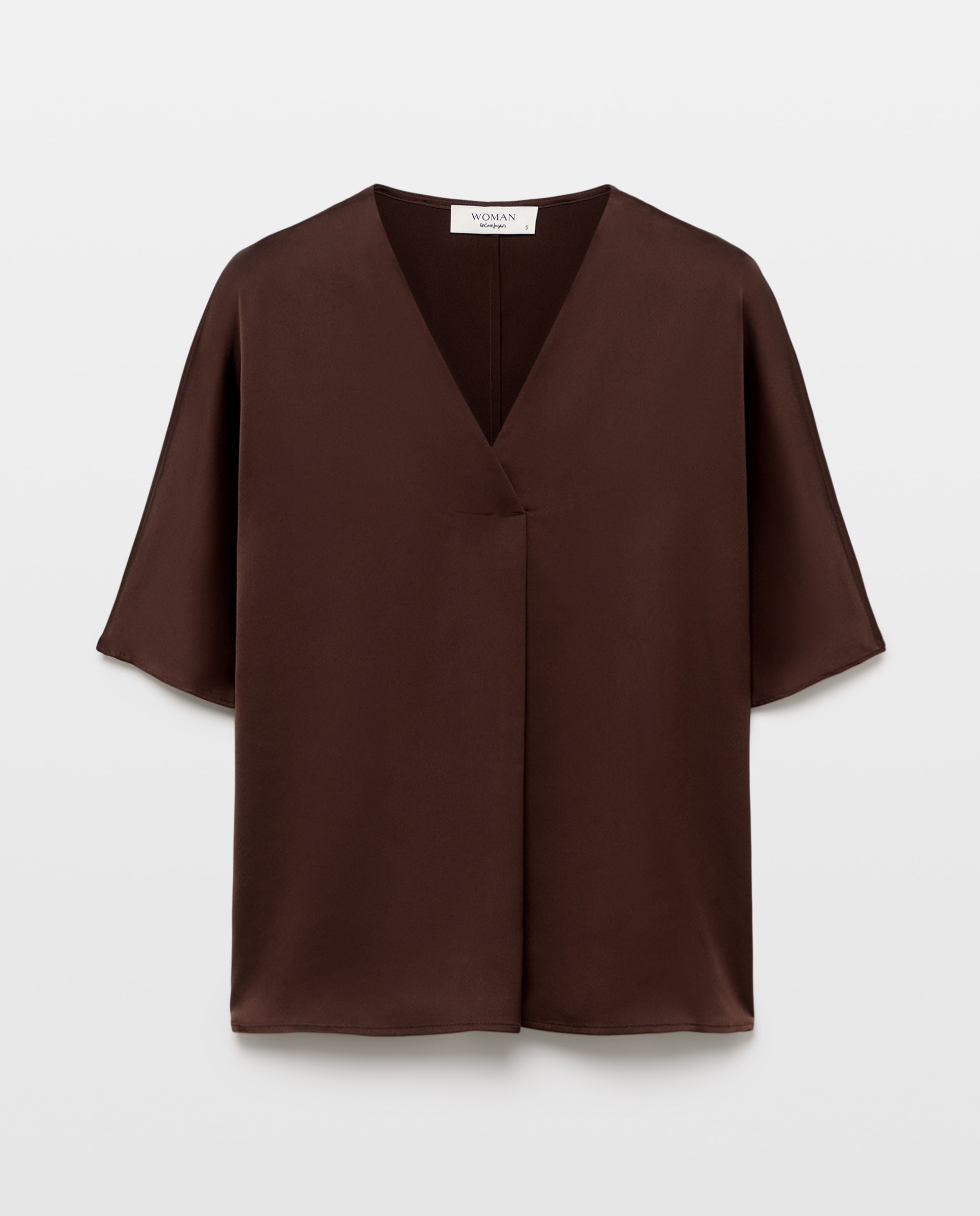 Top liso de manga corta de mujer - Woman El Corte Inglés - 700 Marrón 700 Marrón-4