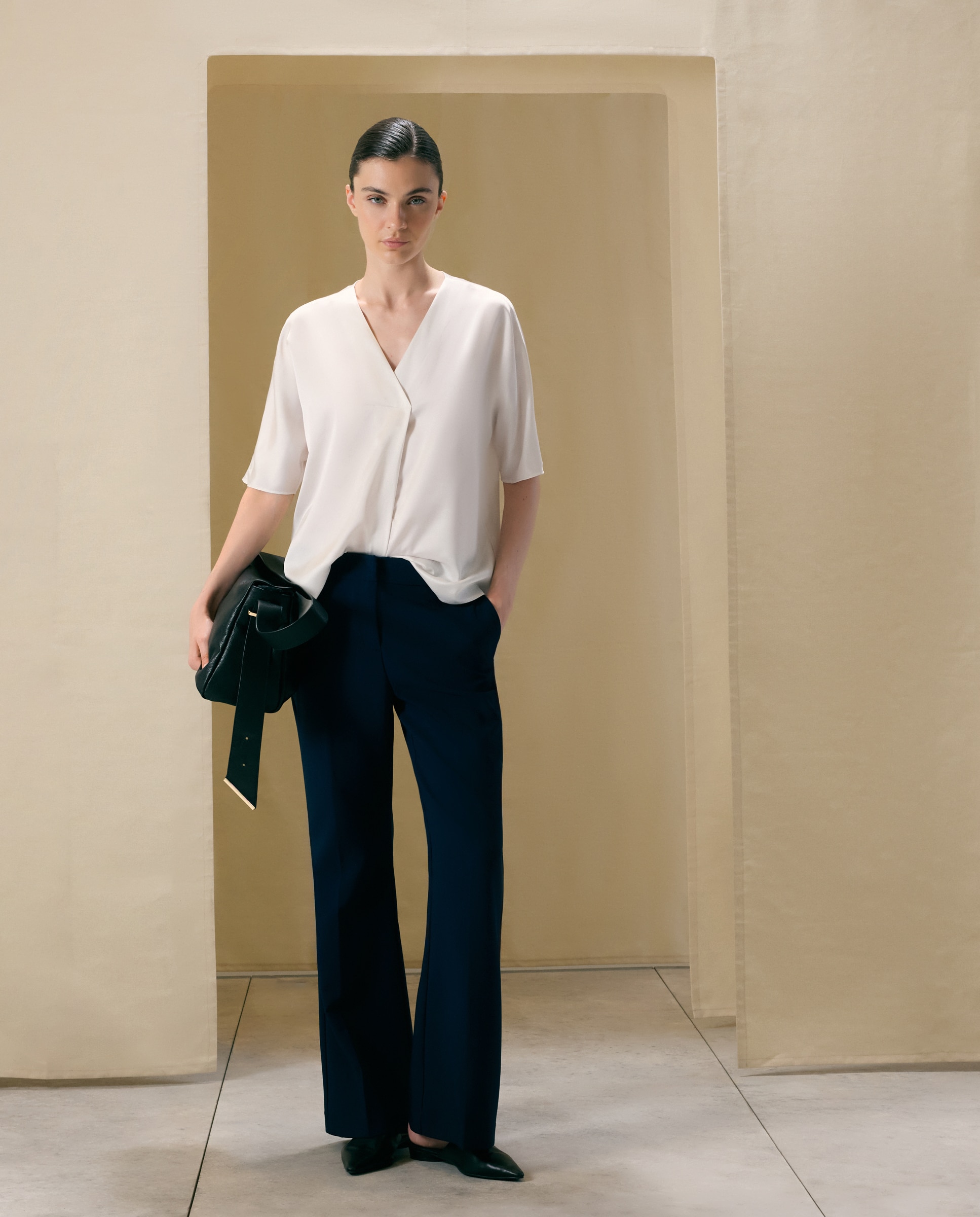 Top liso de manga corta de mujer - Woman El Corte Inglés - 120 Crudo 120 Crudo-2