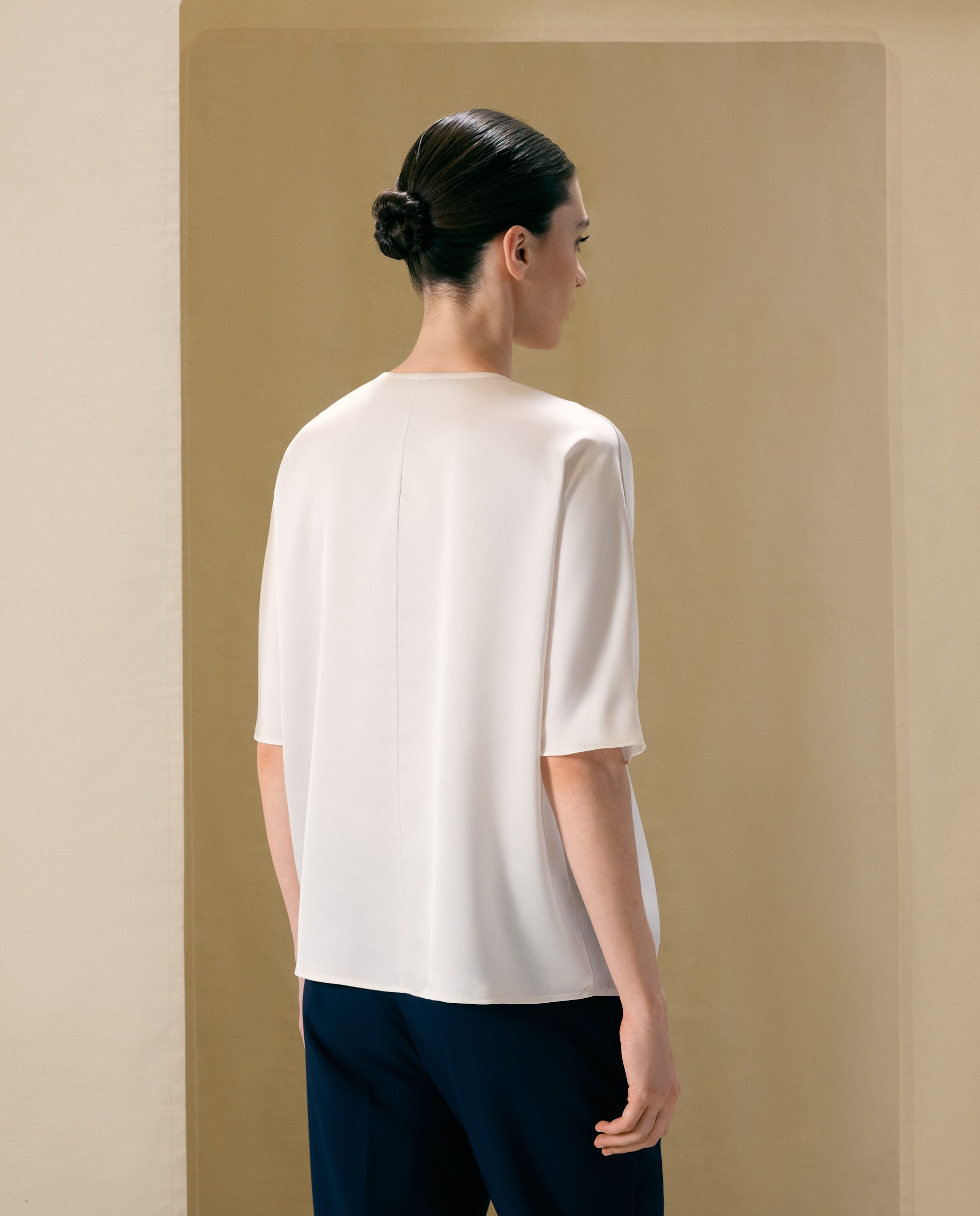Top liso de manga corta de mujer - Woman El Corte Inglés - 120 Crudo 120 Crudo-3