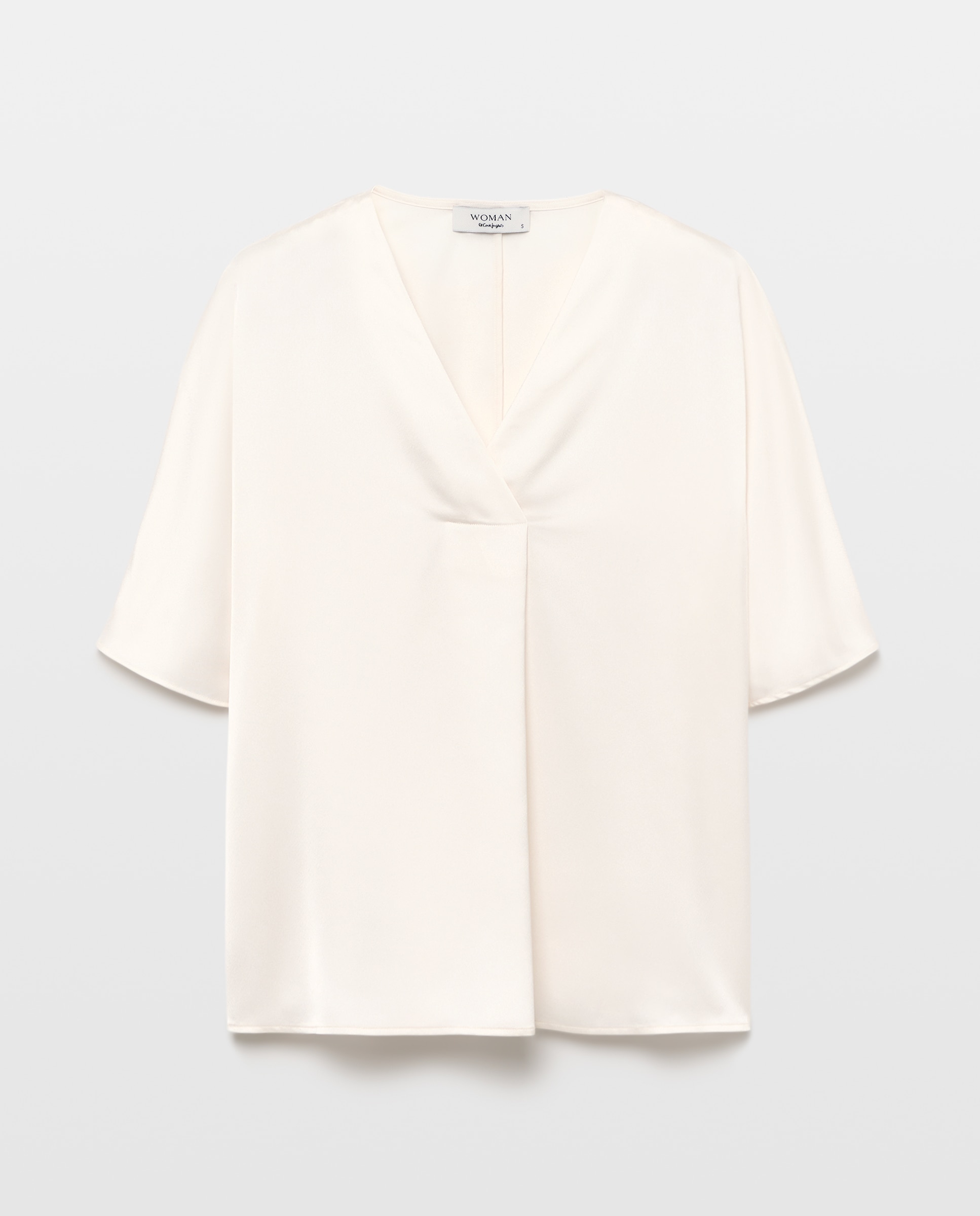 Top liso de manga corta de mujer - Woman El Corte Inglés - 120 Crudo 120 Crudo-4