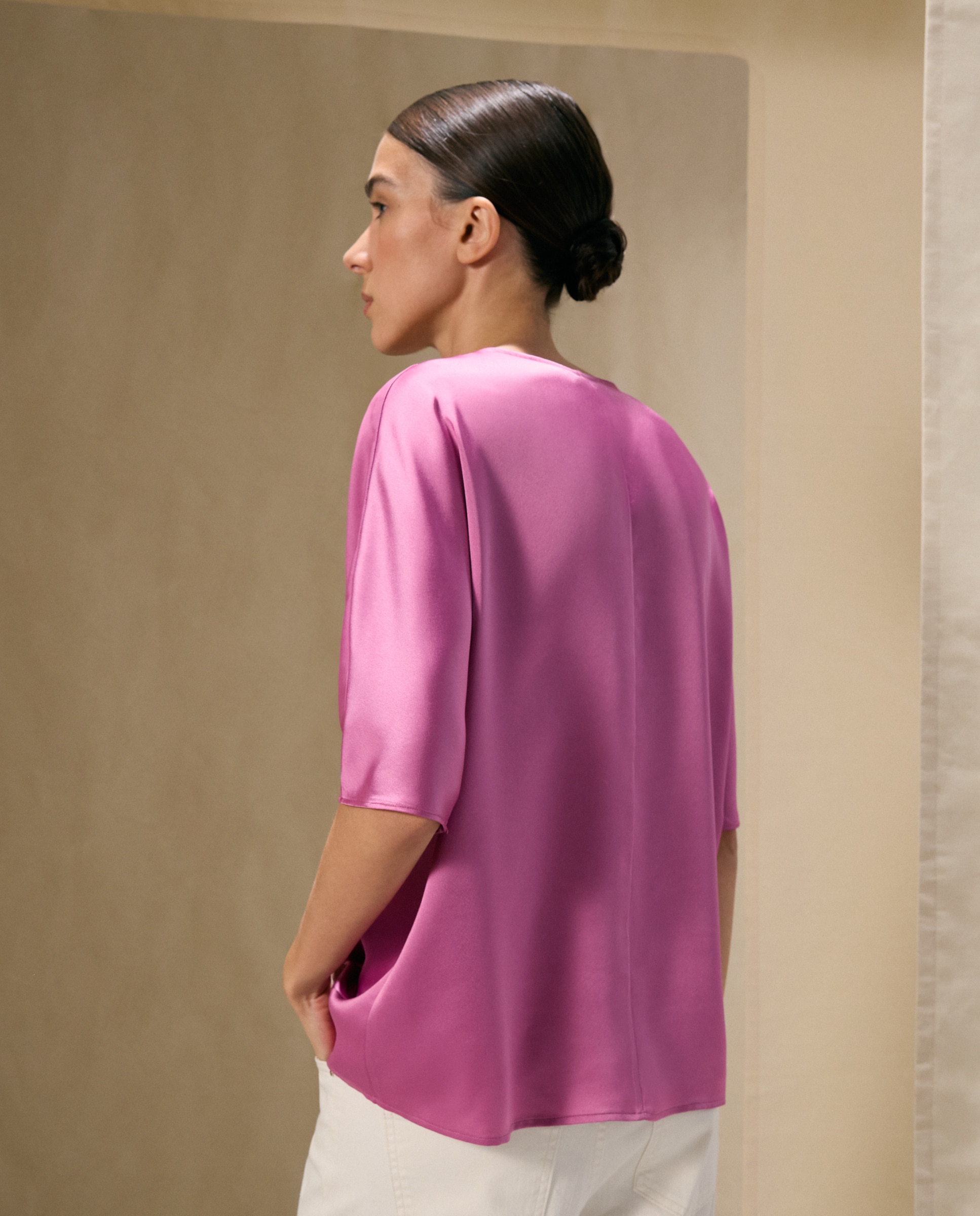 Top liso de manga corta de mujer - Woman El Corte Inglés - 200 Rosa 200 Rosa-3