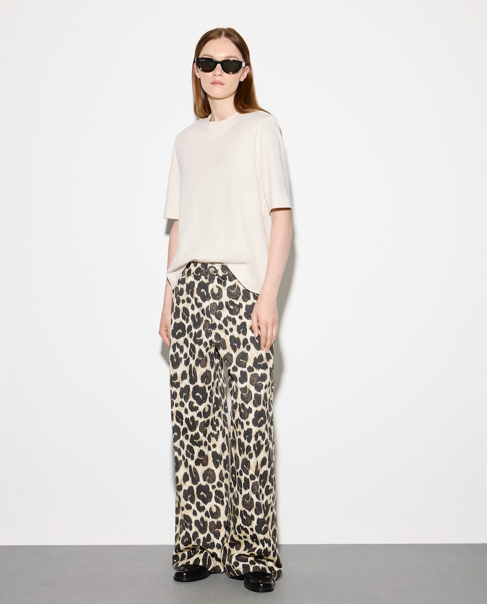 T-shirt de Manga Curta com Ombreiras 120 Cru-1