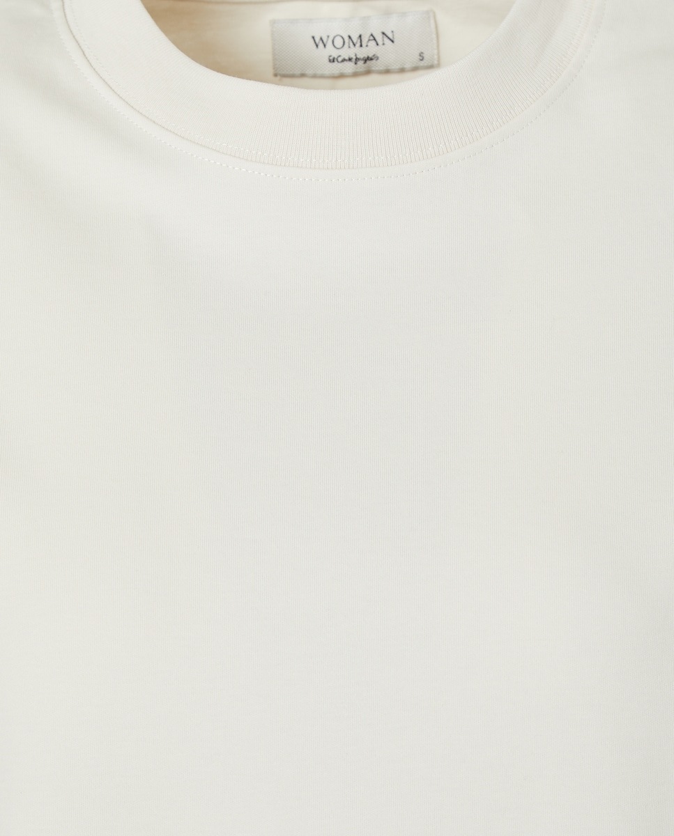 T-shirt de Manga Curta com Ombreiras 120 Cru-6