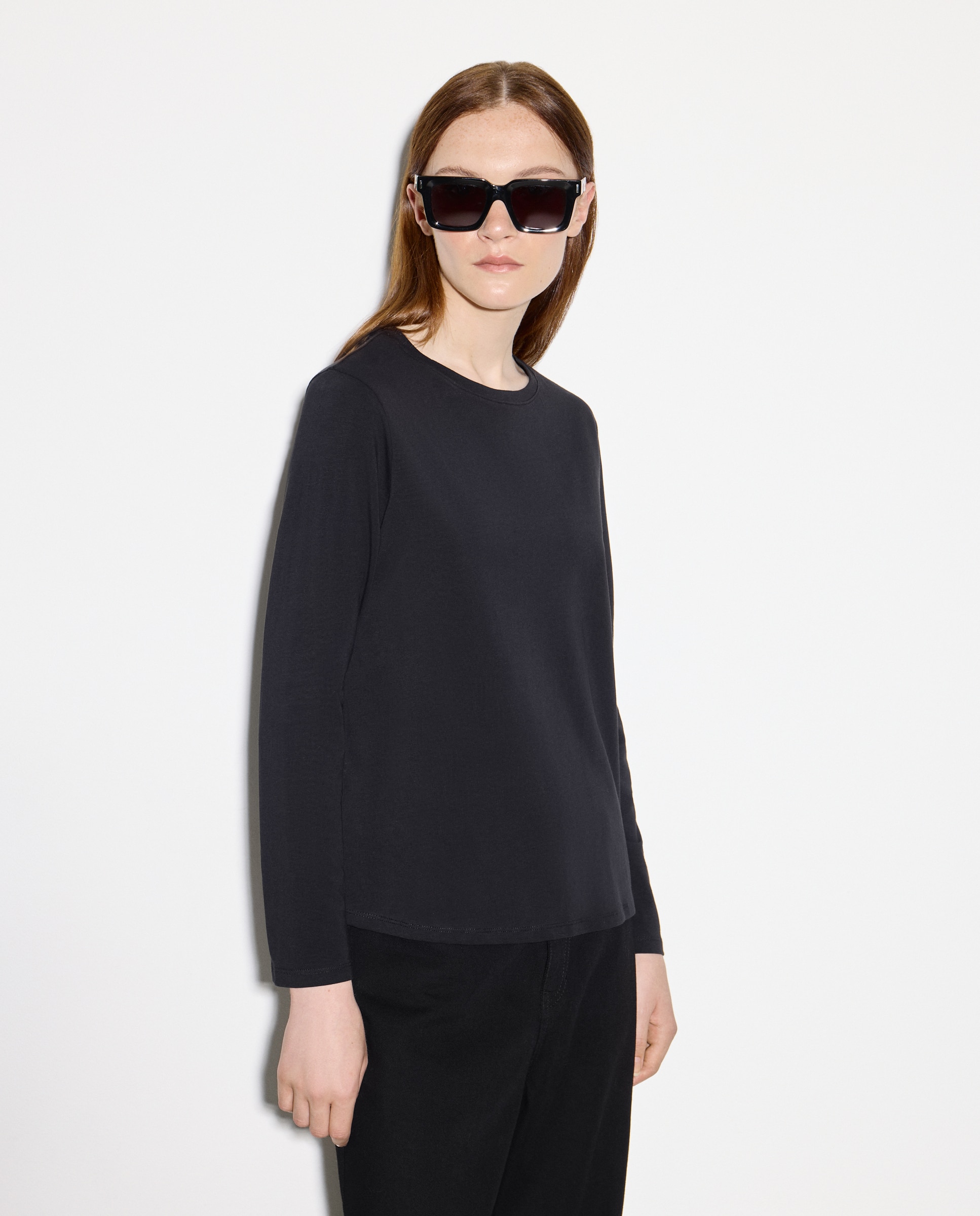 Camisola com Manga Comprida Preto-2