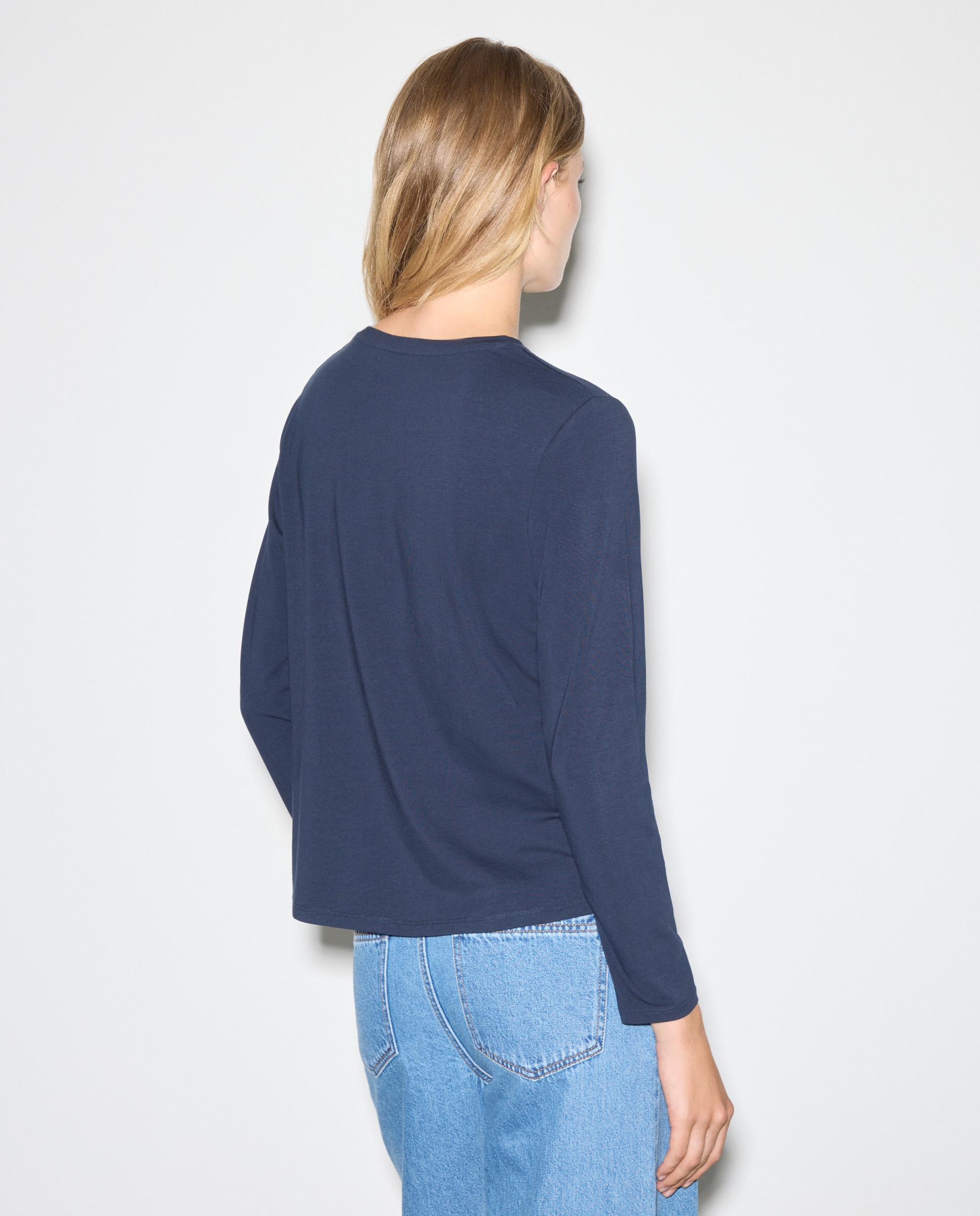 Camisola com Manga Comprida Azul-marinho-3