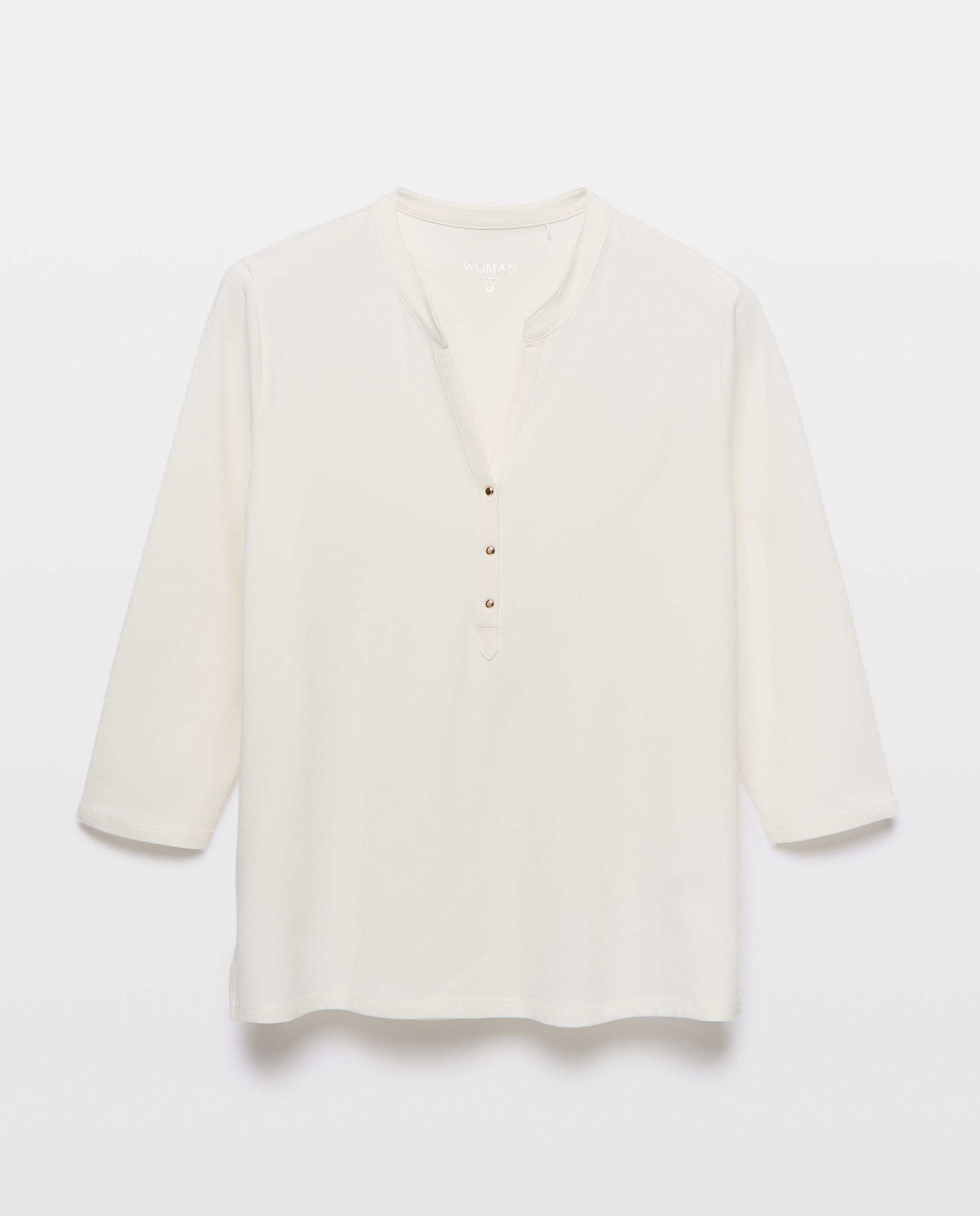 Camiseta de mujer cuello panadero - Woman El Corte Inglés - 120 Crudo 120 Crudo-4