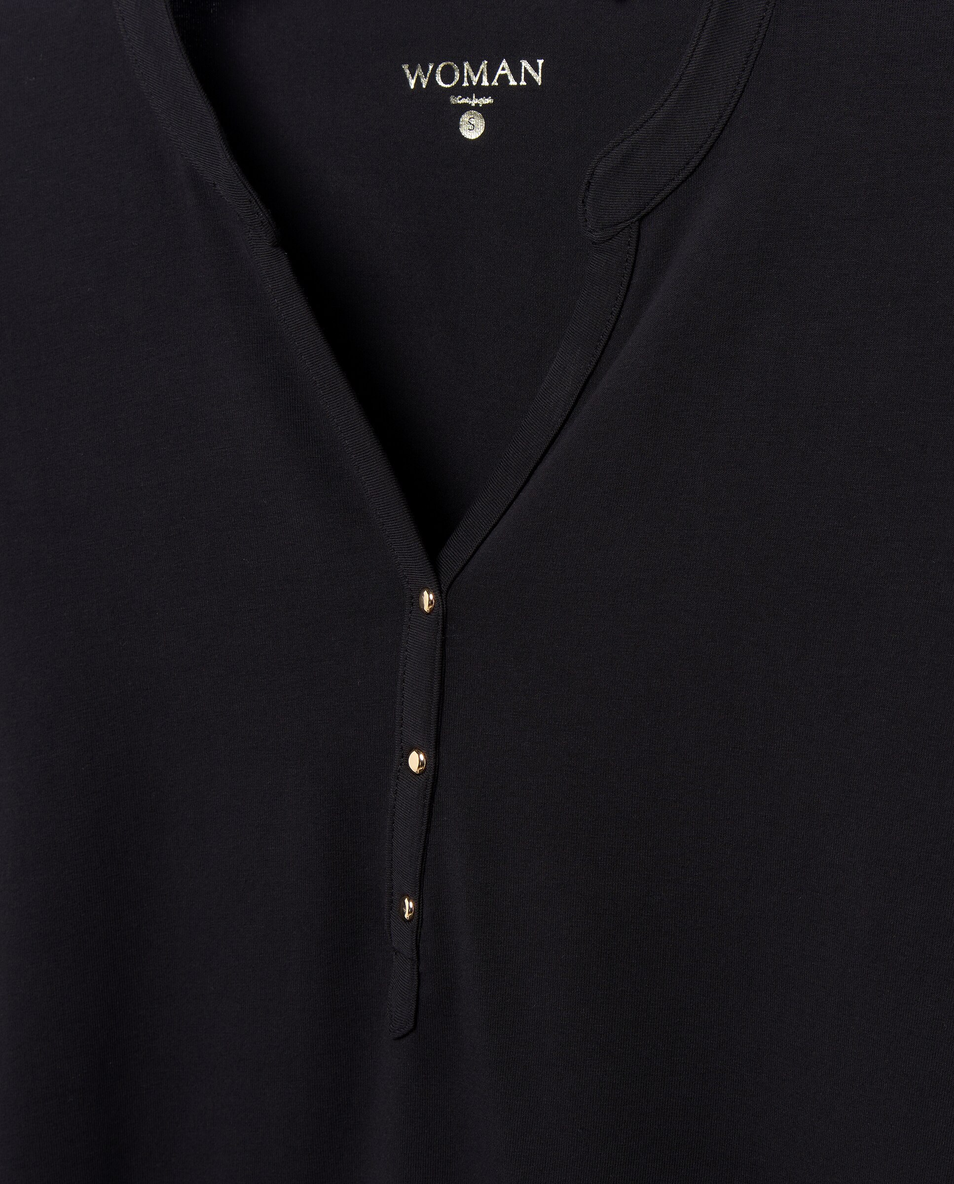 Camiseta de mujer cuello panadero - Woman El Corte Inglés - Negro Negro-5