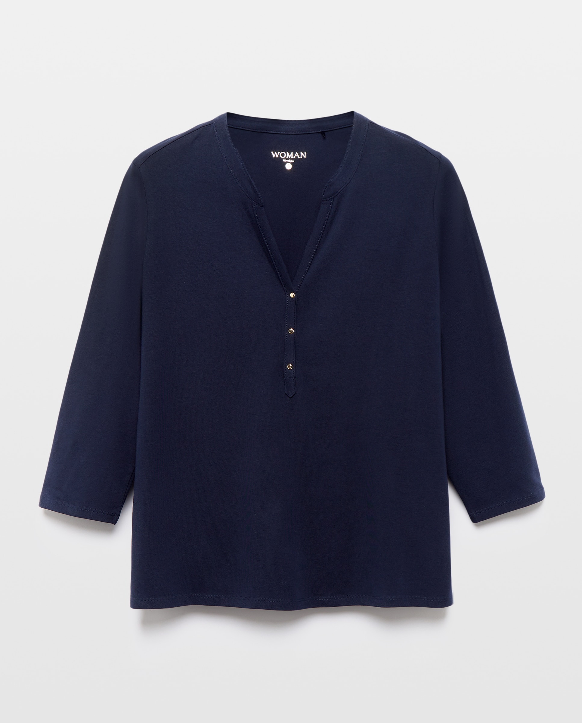 Camiseta de mujer cuello panadero - Woman El Corte Inglés - 290 Burdeos Azul marino-4