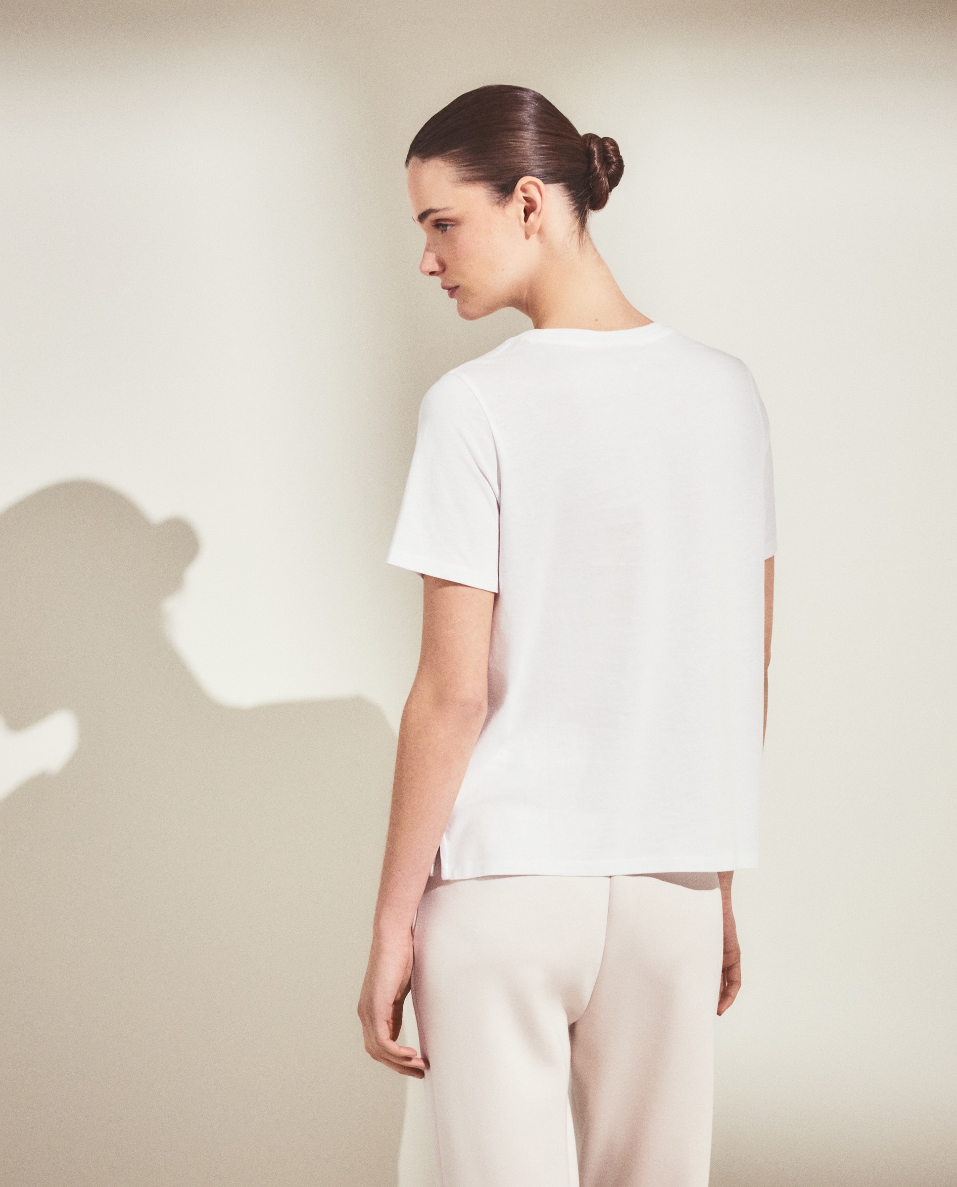 Imagen 3 de Camiseta de mujer con manga corta y cuello caja - Woman El Corte Inglés - Blanco Blanco