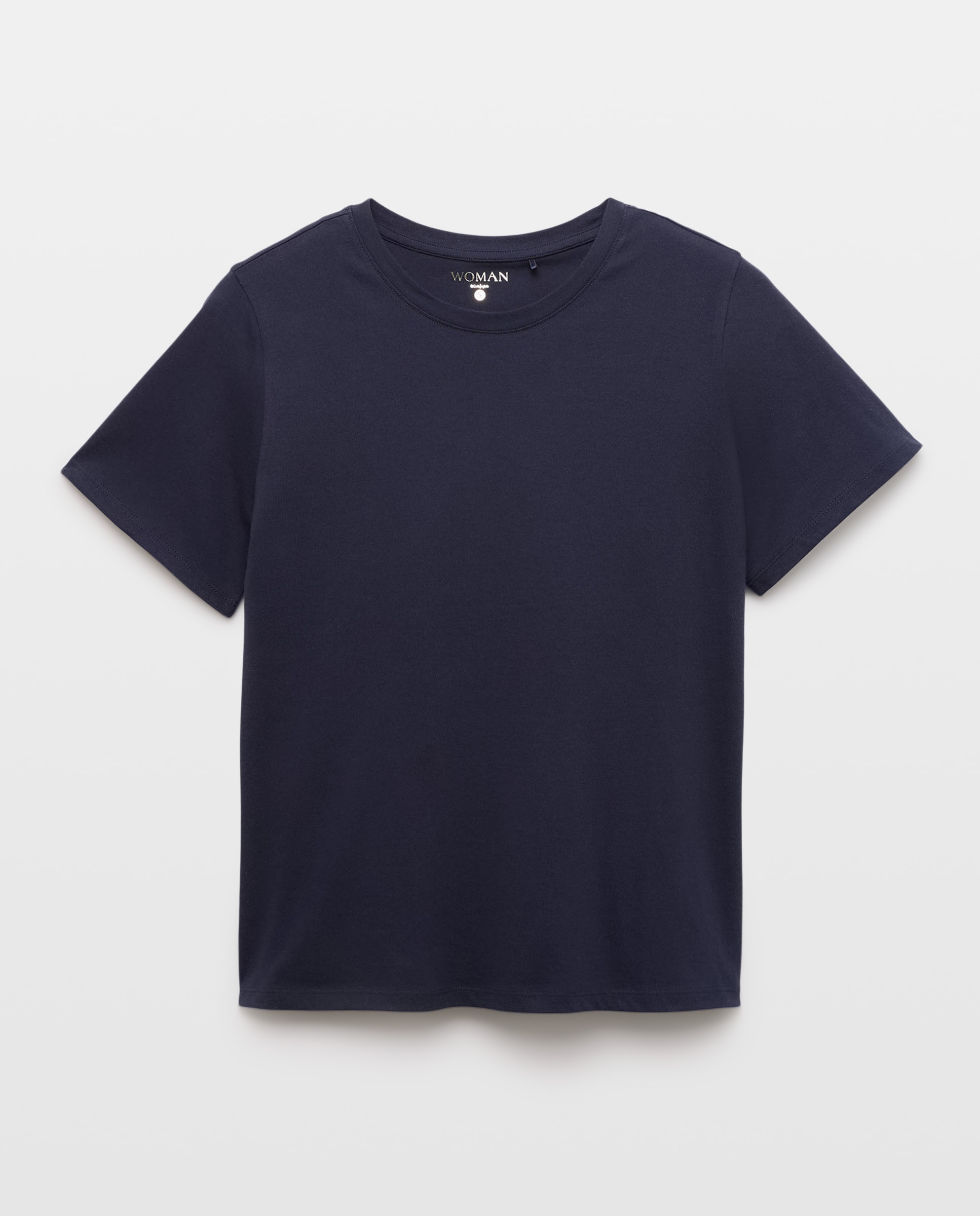 Imagen 4 de Camiseta de mujer con manga corta y cuello caja - Woman El Corte Inglés - Azul marino Azul marino