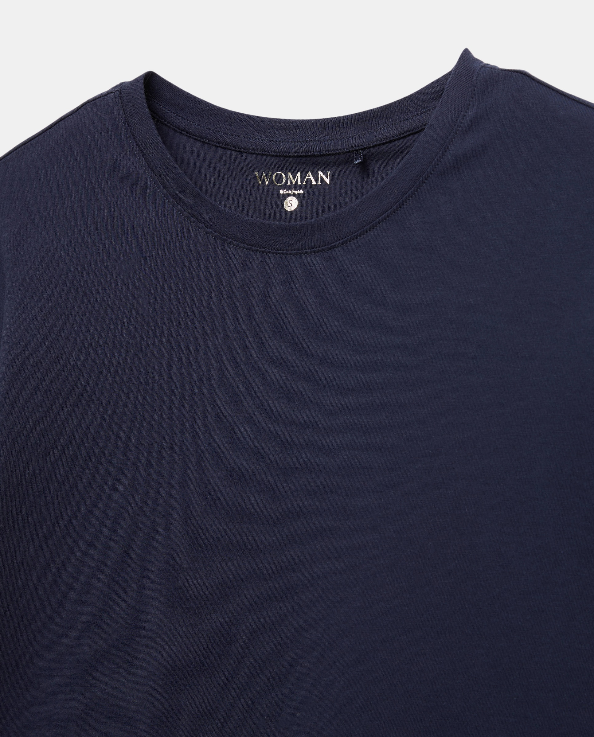 Imagen 5 de Camiseta de mujer con manga corta y cuello caja - Woman El Corte Inglés - Azul marino Azul marino