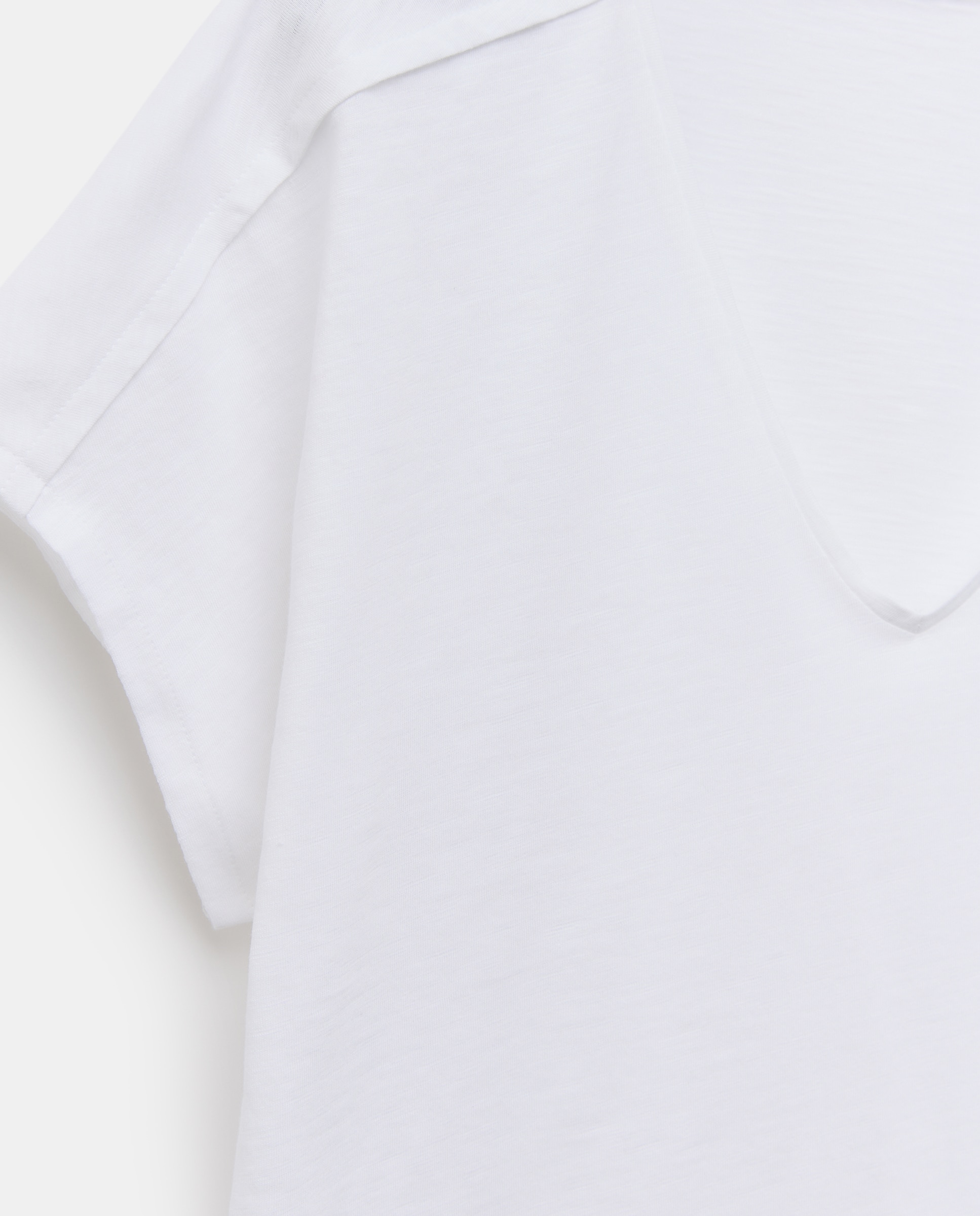 Camiseta de mujer manga corta con cuello pico y detalle en hombro - Woman El Corte Inglés - Blanco Blanco-5