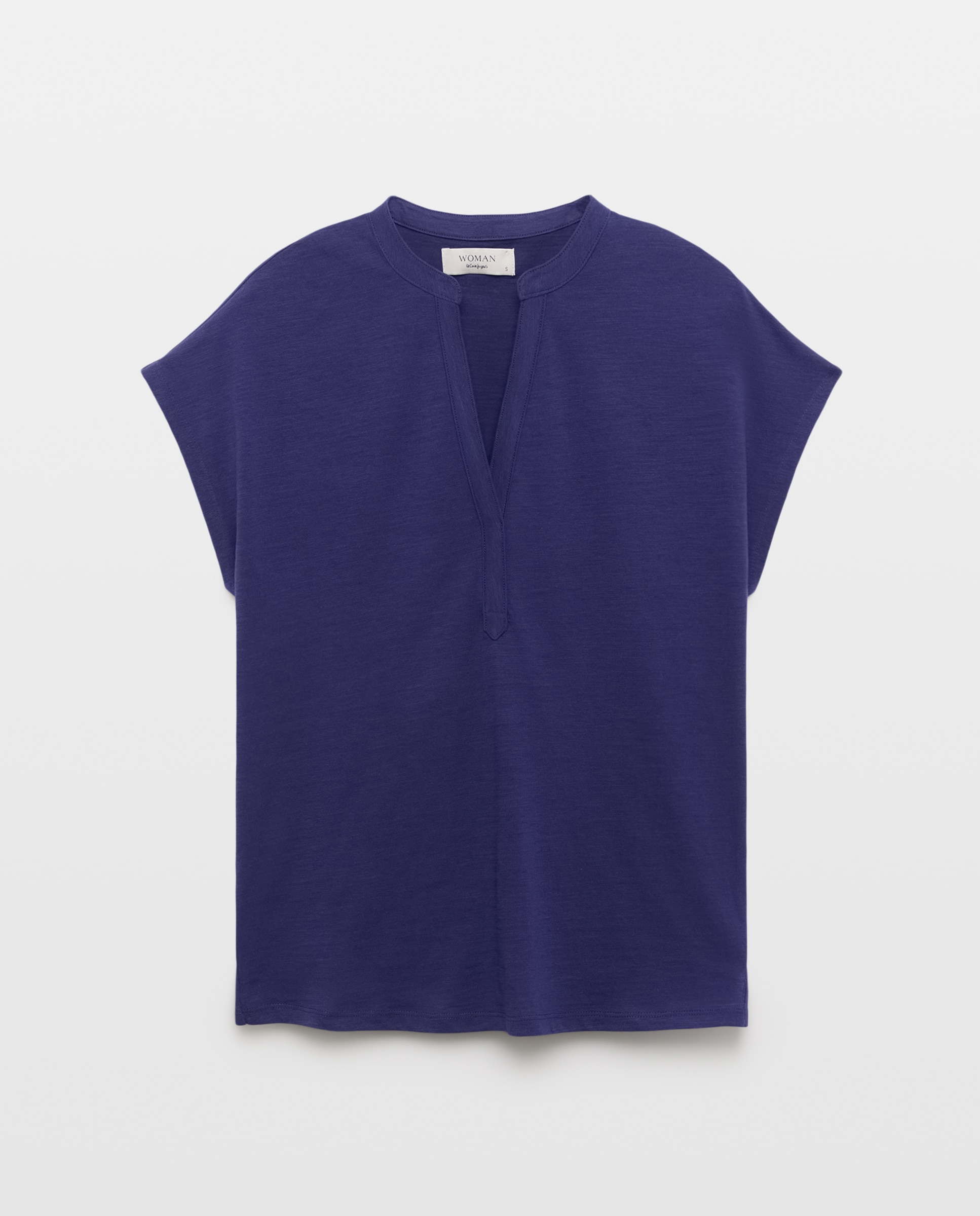 Camiseta de manga corta lisa de mujer - Woman El Corte Inglés - Azul marino Azul marino-4