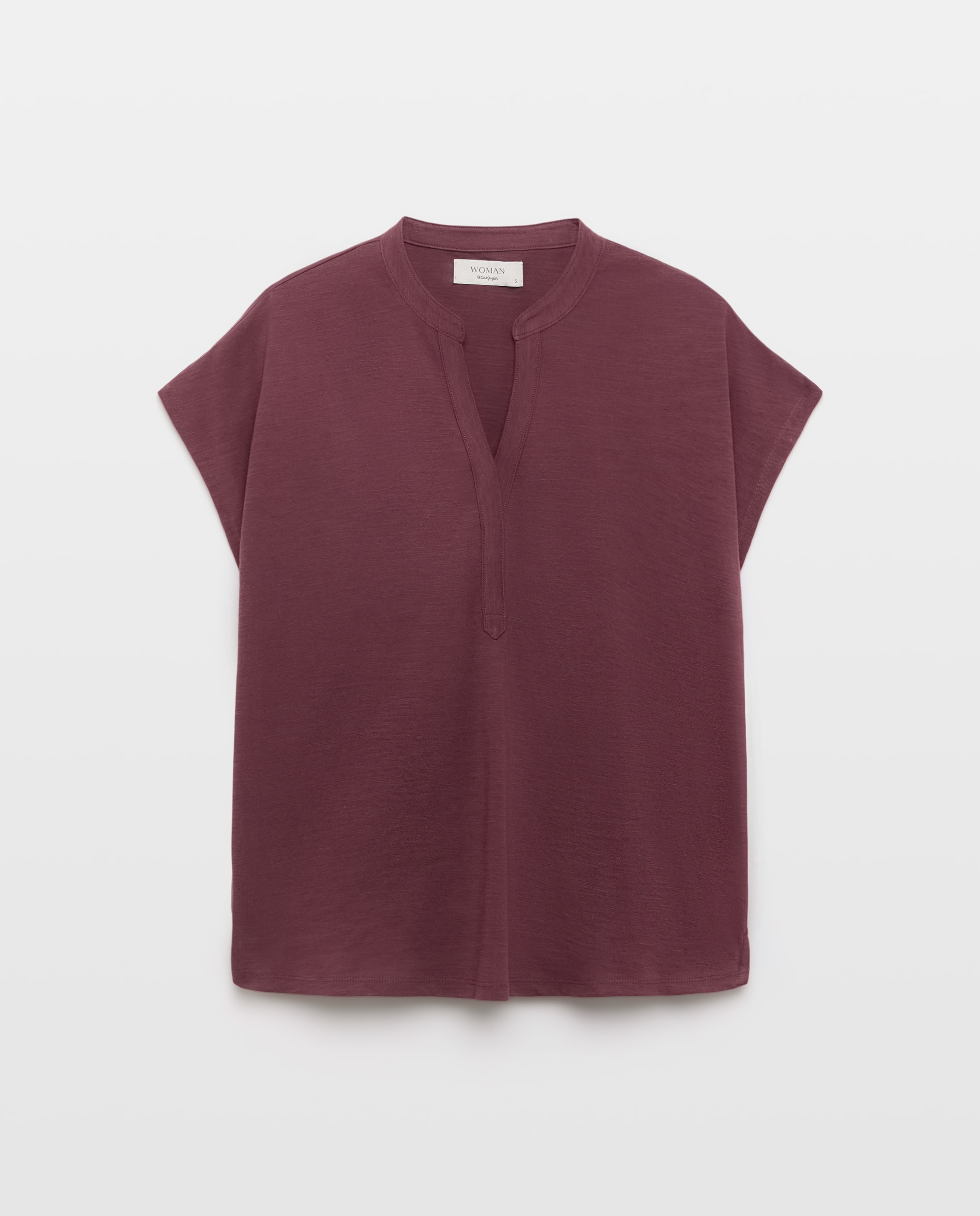 Camiseta de manga corta lisa de mujer - Woman El Corte Inglés - Burdeos Burdeos-4