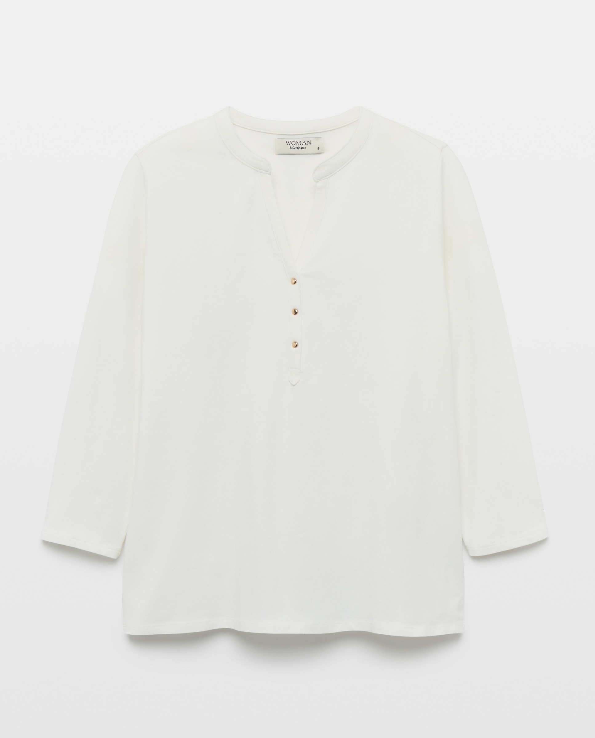 Imagen 5 de Camiseta de mujer con manga larga y cuello panadero - Woman El Corte Inglés - 120 Crudo 120 Crudo