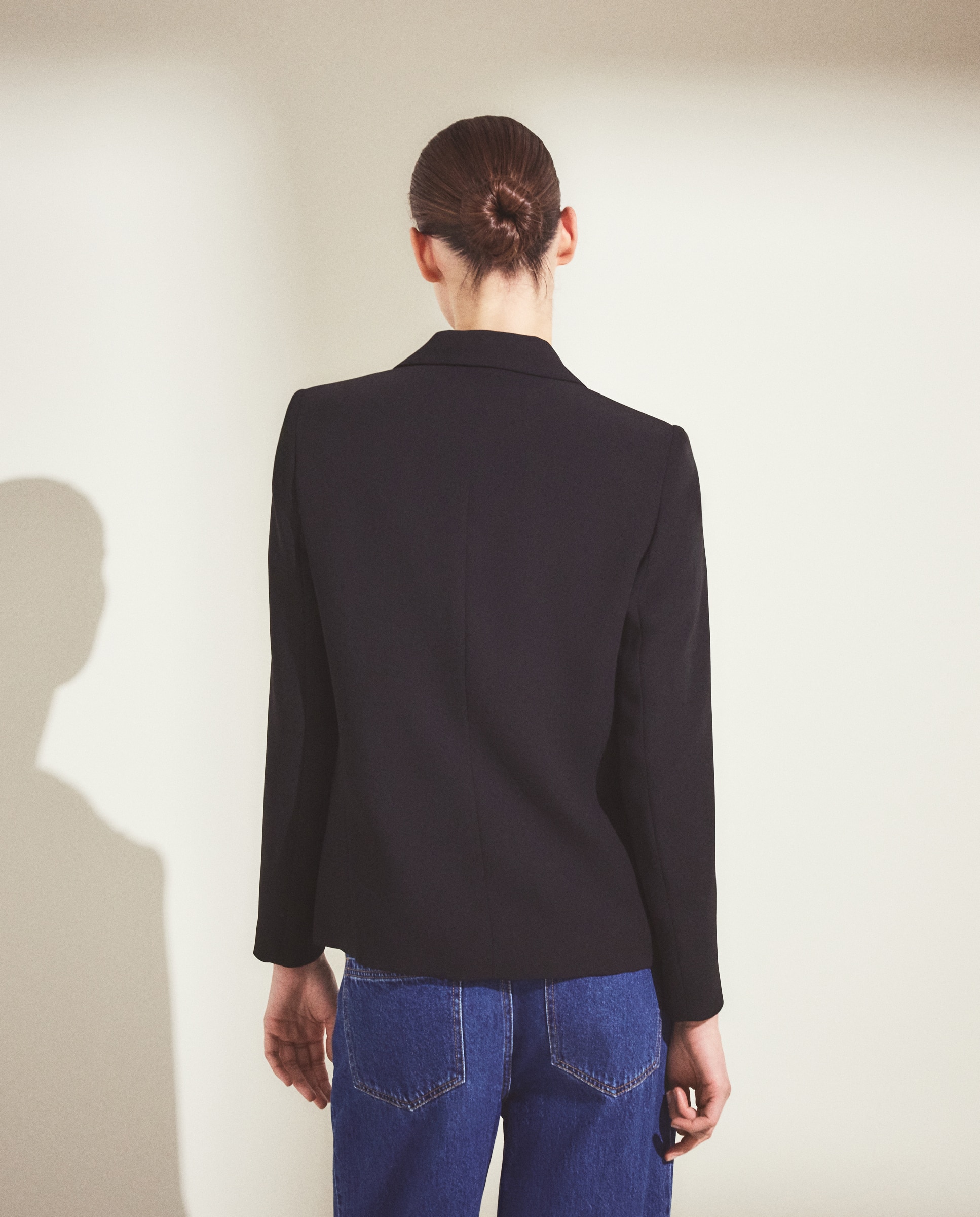 Imagen 3 de Blazer liso con solapa - Woman El Corte Inglés - Negro Negro