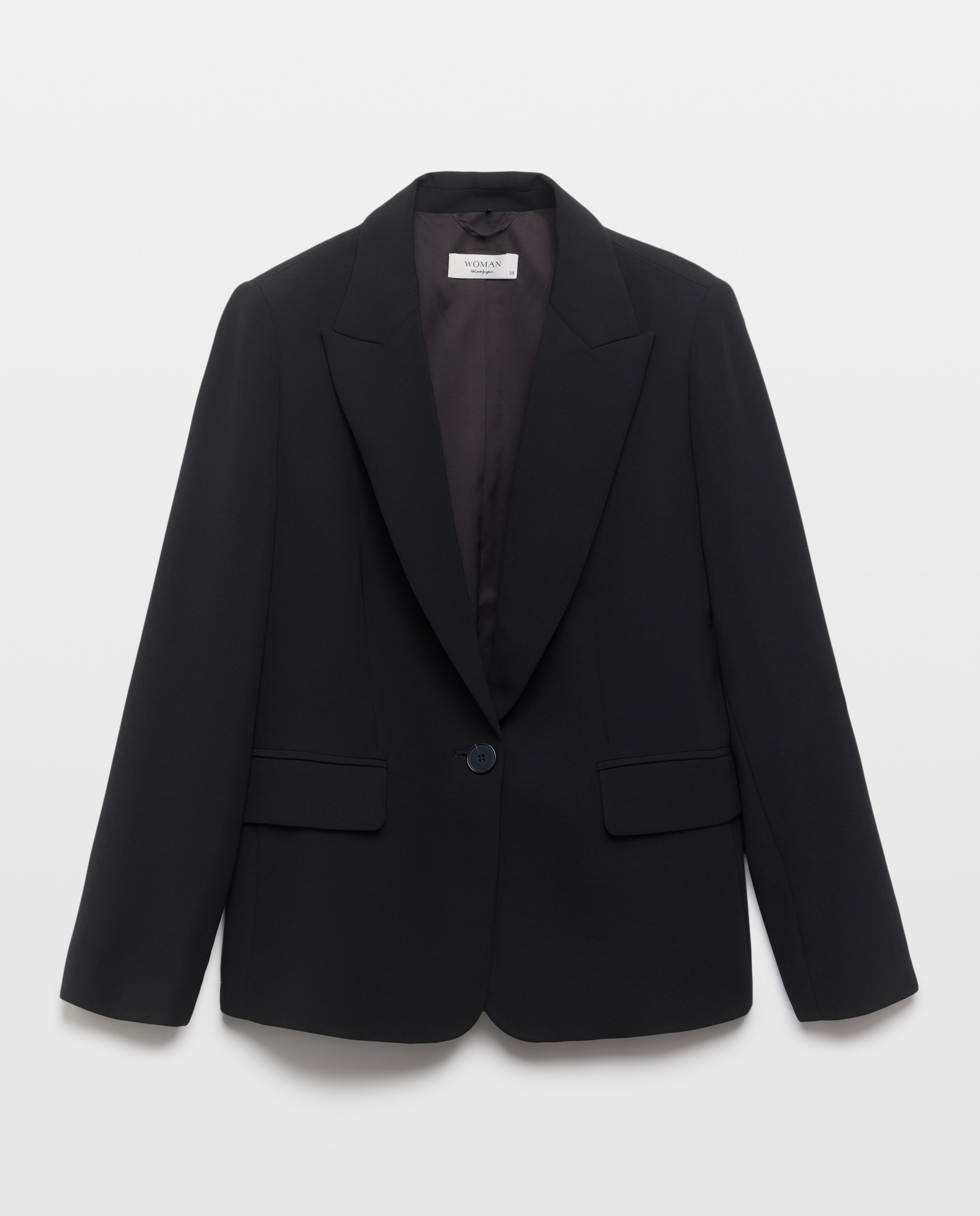 Imagen 4 de Blazer liso con solapa - Woman El Corte Inglés - Negro Negro