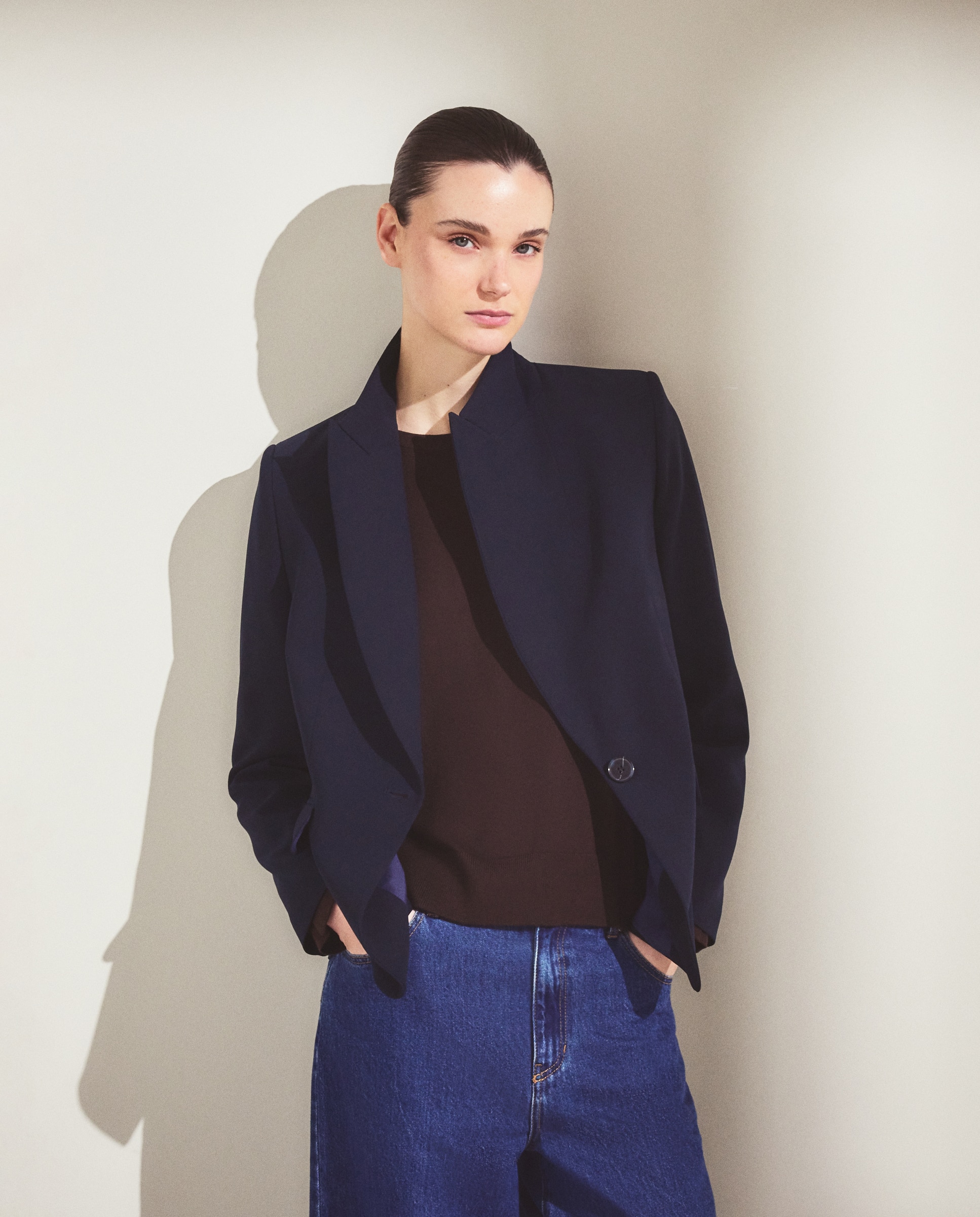 Blazer Liso com Aba Azul-marinho-2