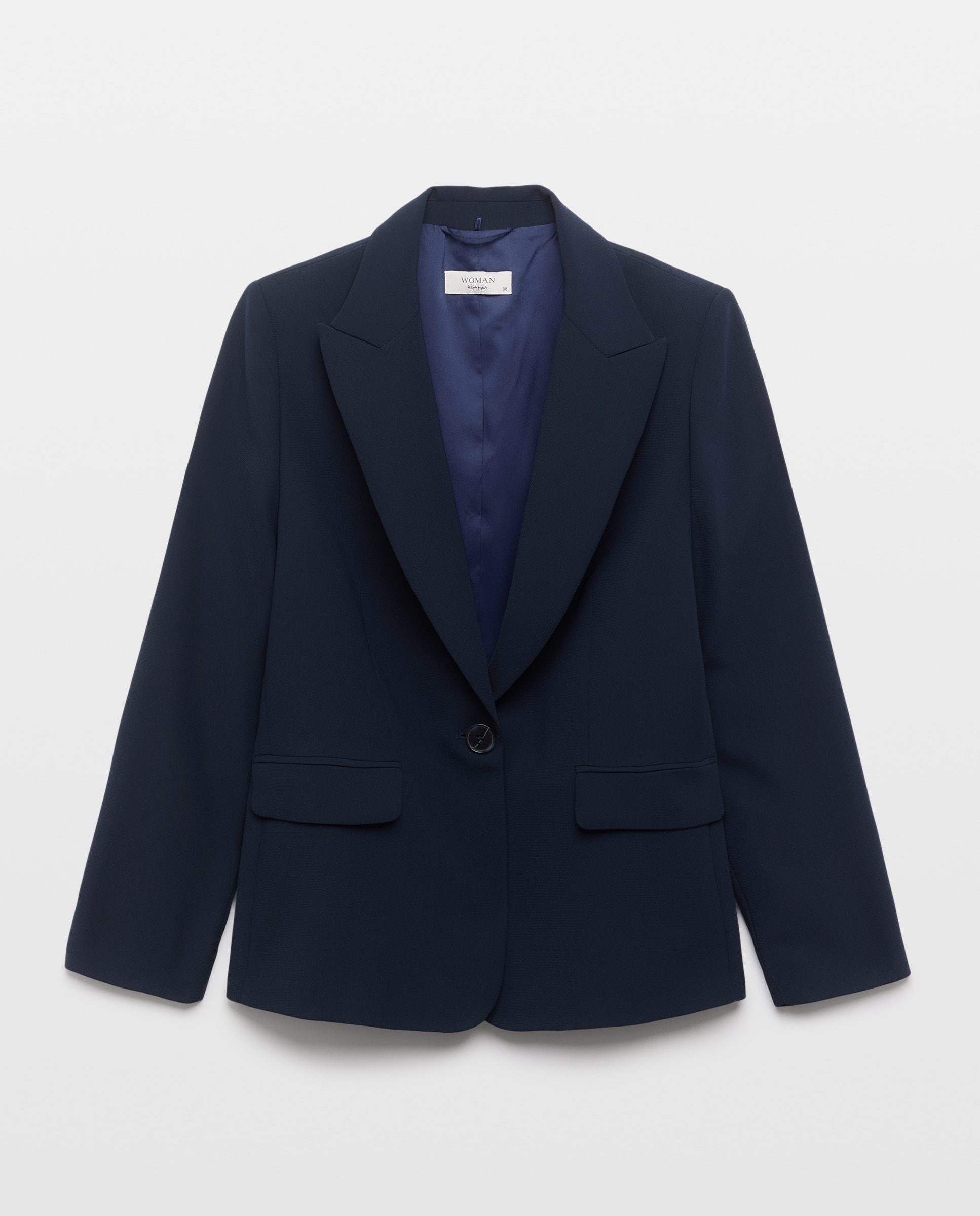 Blazer Liso com Aba Azul-marinho-4