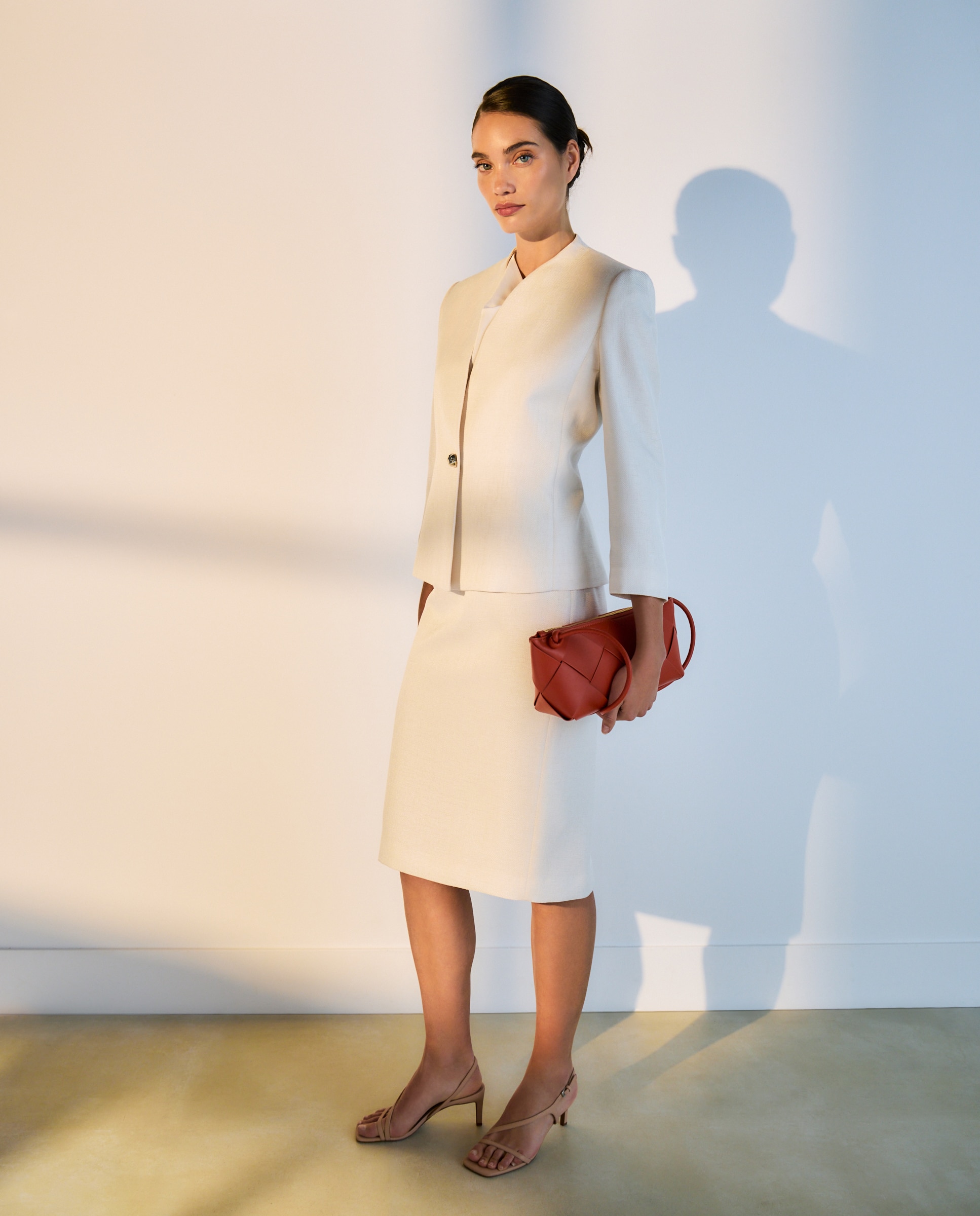 Blazer Curto Liso com Textura 120 Cru-2