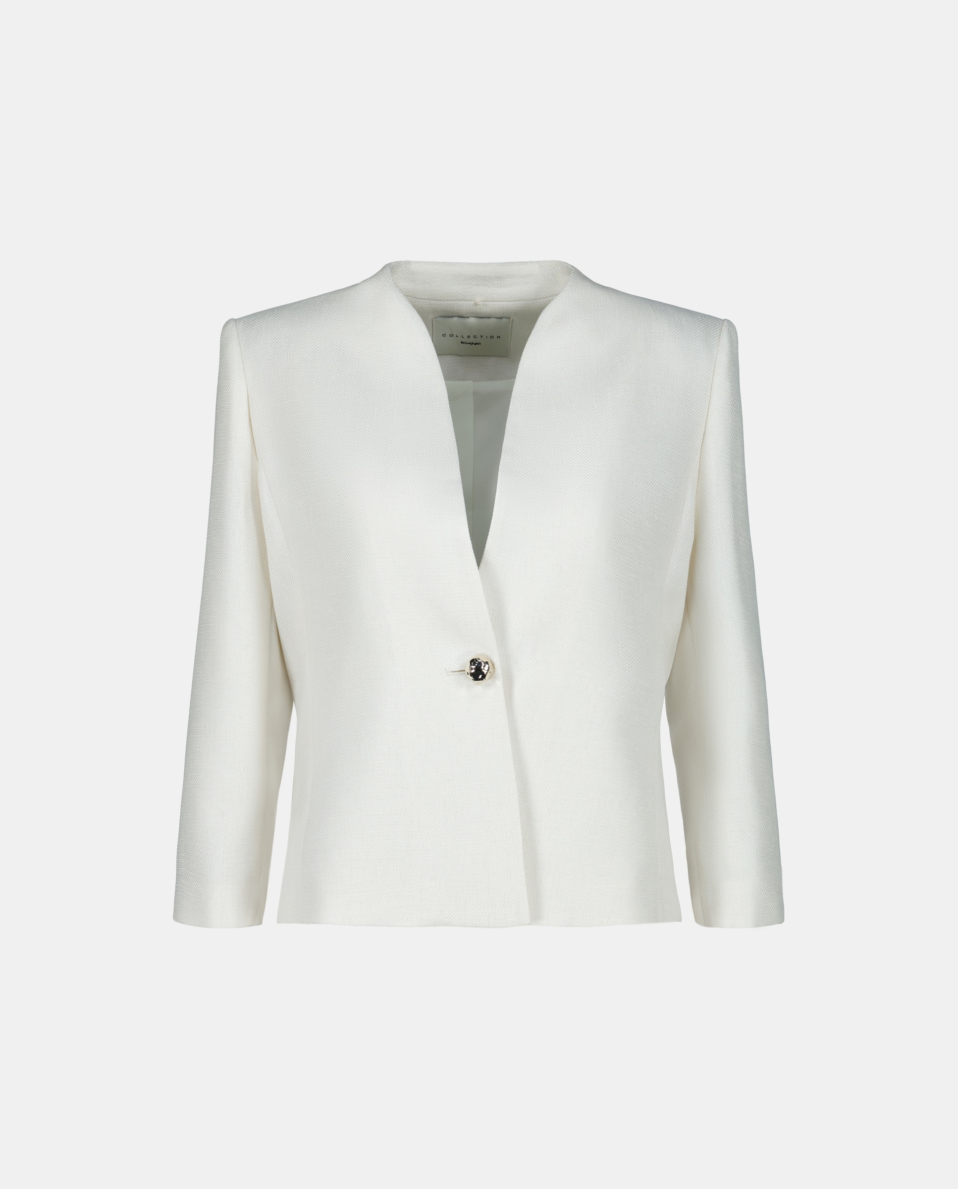 Blazer Curto Liso com Textura 120 Cru-4