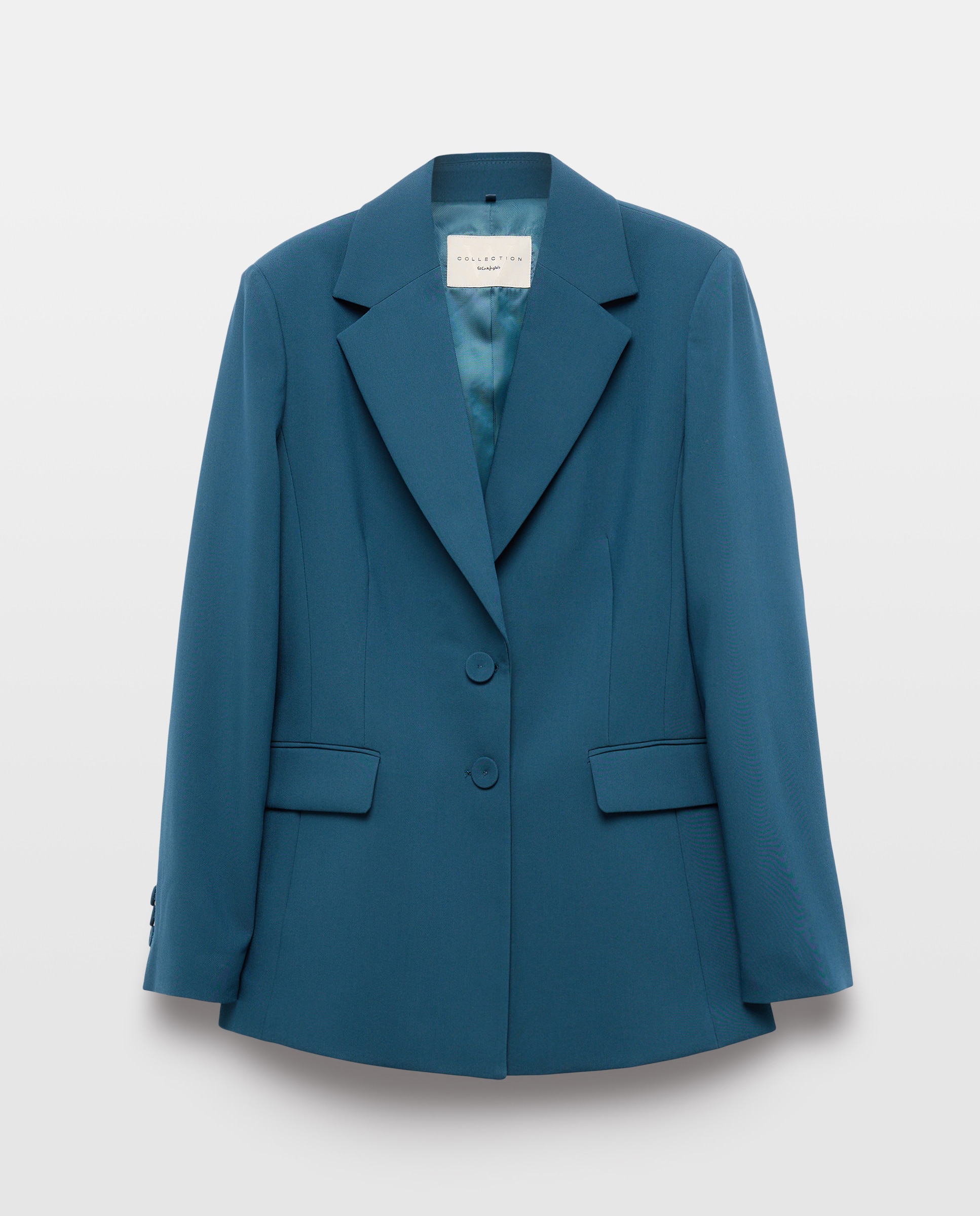 Blazer Liso de Poliéster Azul-escuro-5