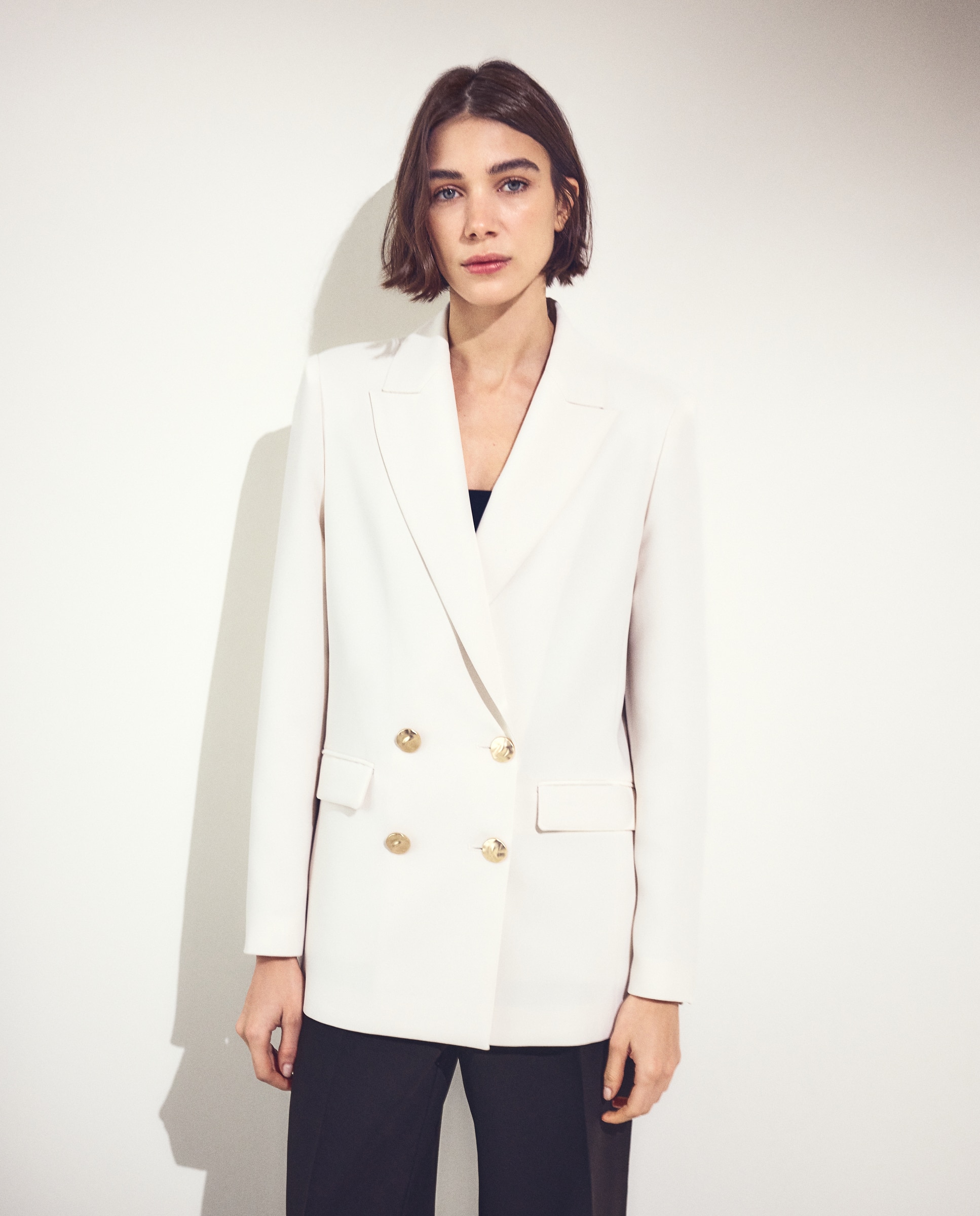 Blazer Cruzado em Crepe 120 Cru-2