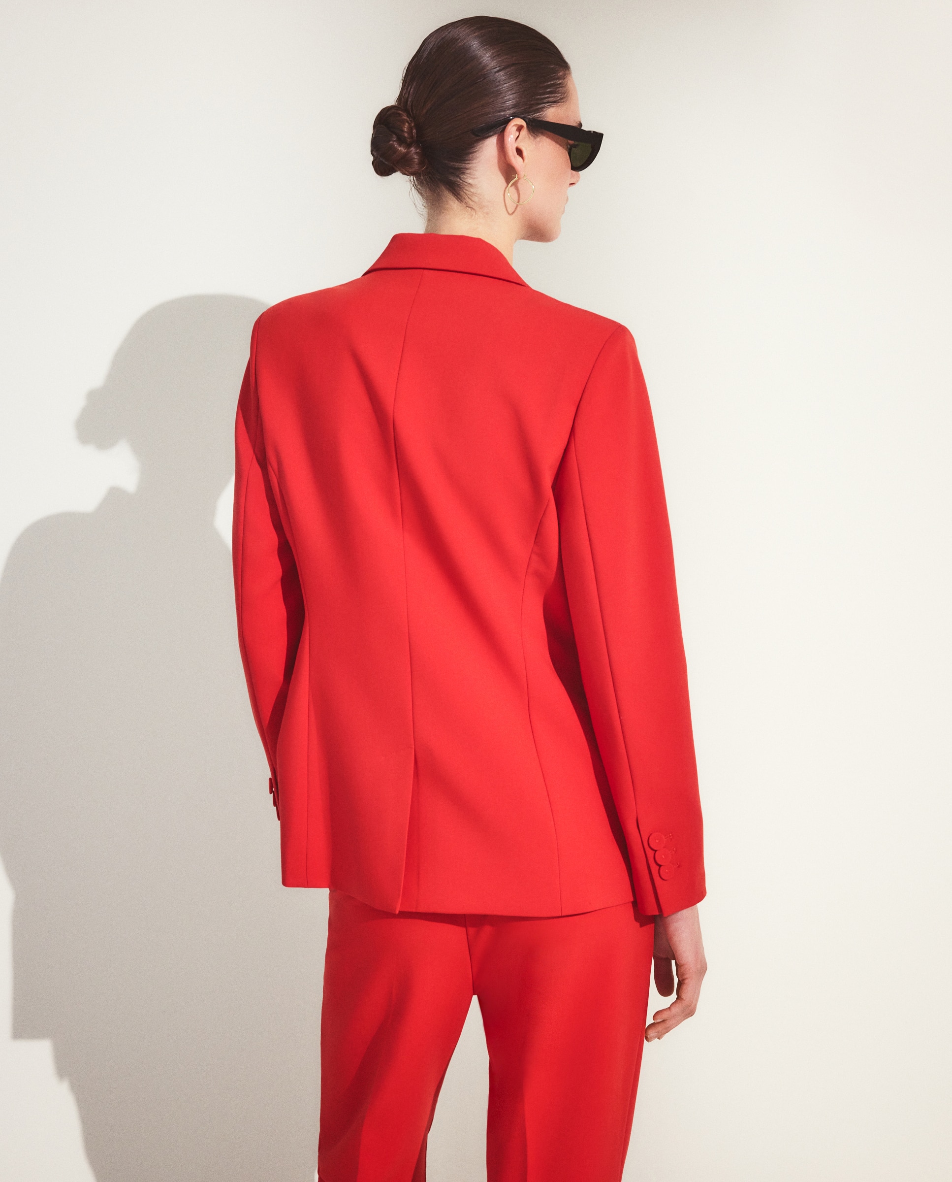 Blazer Liso de Poliéster Vermelhão-3