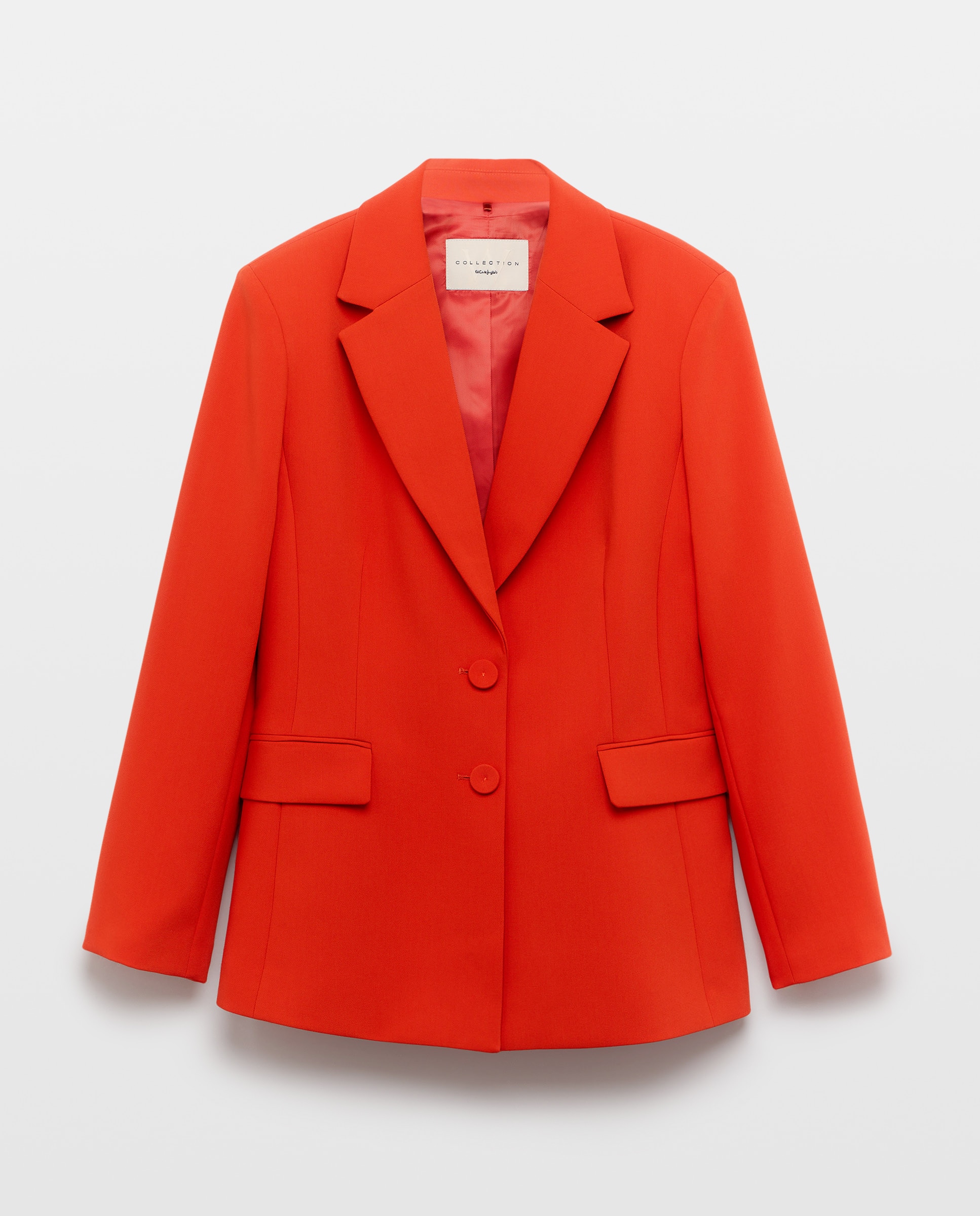 Blazer Liso de Poliéster Vermelhão-4