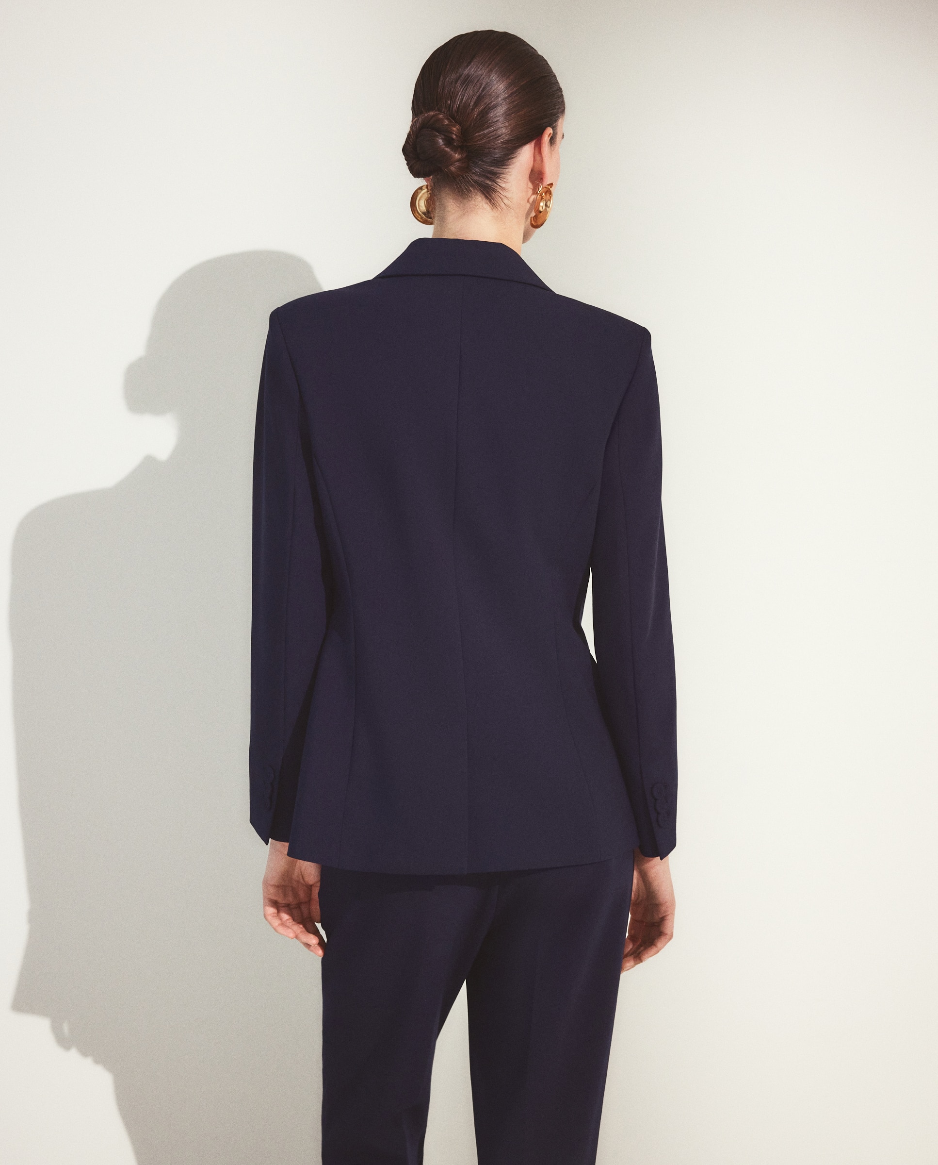 Blazer Liso de Poliéster Azul-marinho-3
