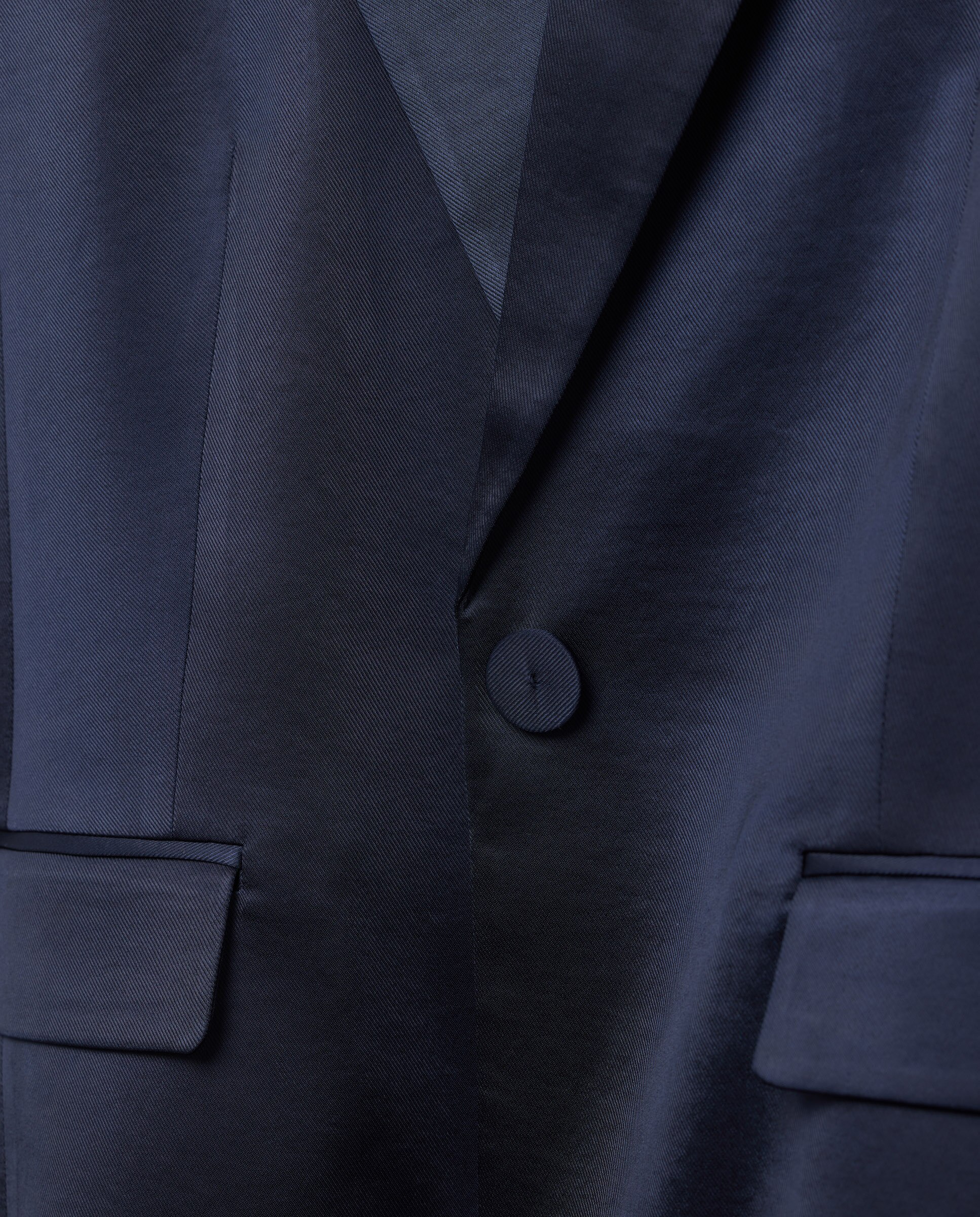 Blazer de mujer lisa satinada - Woman El Corte Inglés - 120 Crudo Azul marino-5