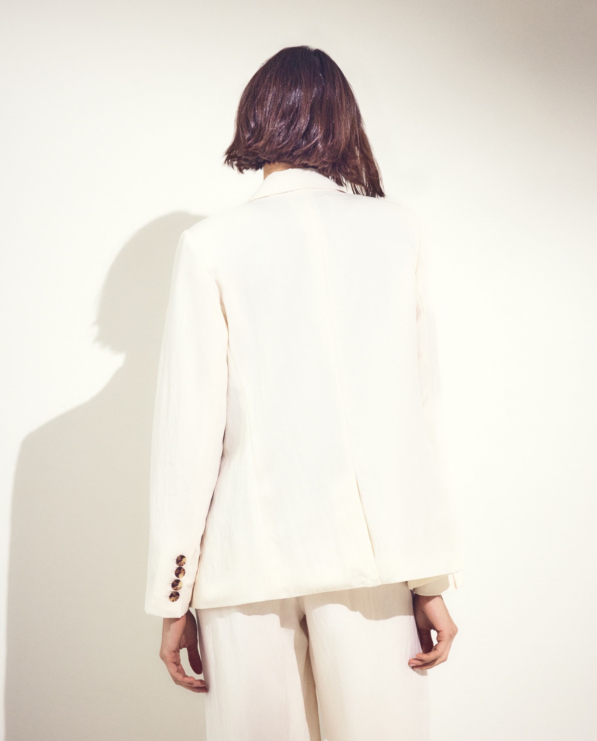 Blazer Liso de Crinkle 120 Cru-3