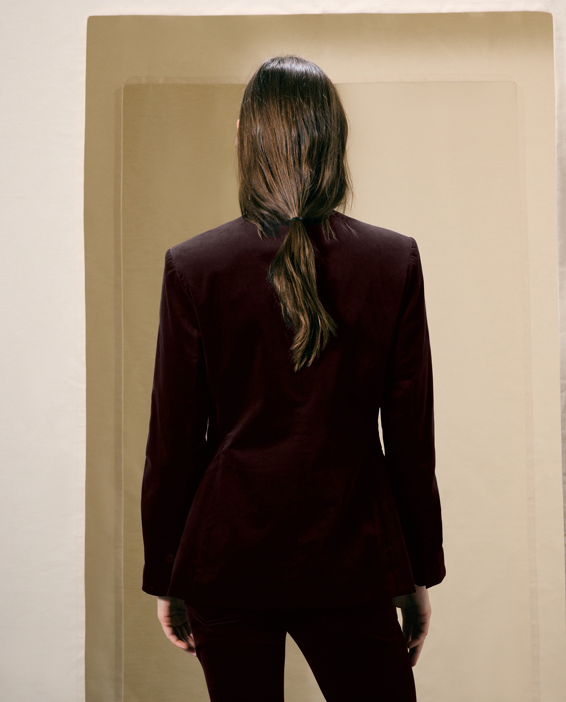 Blazer mujer lisa velvet - Woman El Corte Inglés - Marrón Marrón-4
